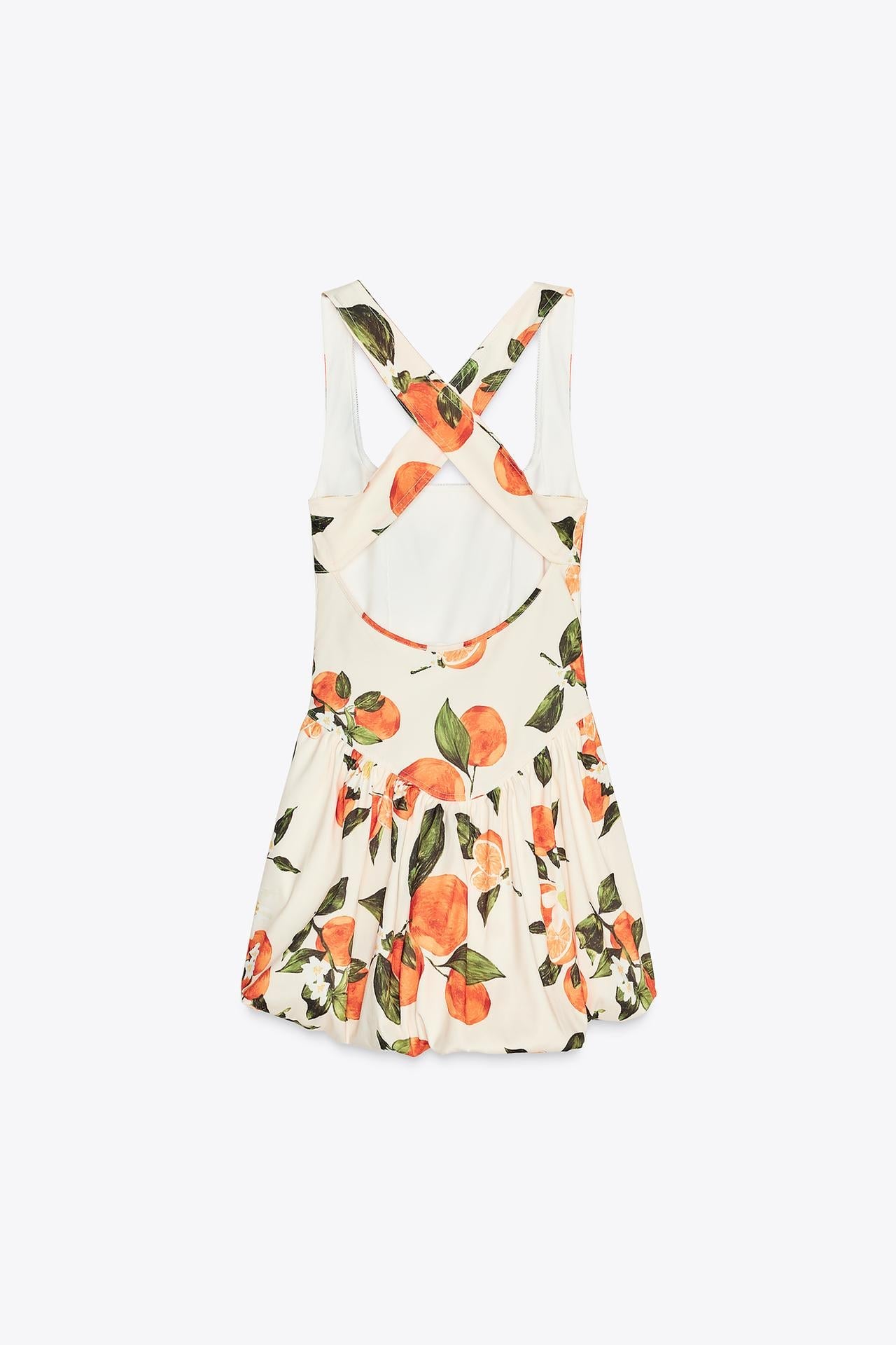 TANGERINE ORANGE PRINT BUBBLE DRESS
