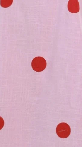 PINK RED POLKA MINI DRESS