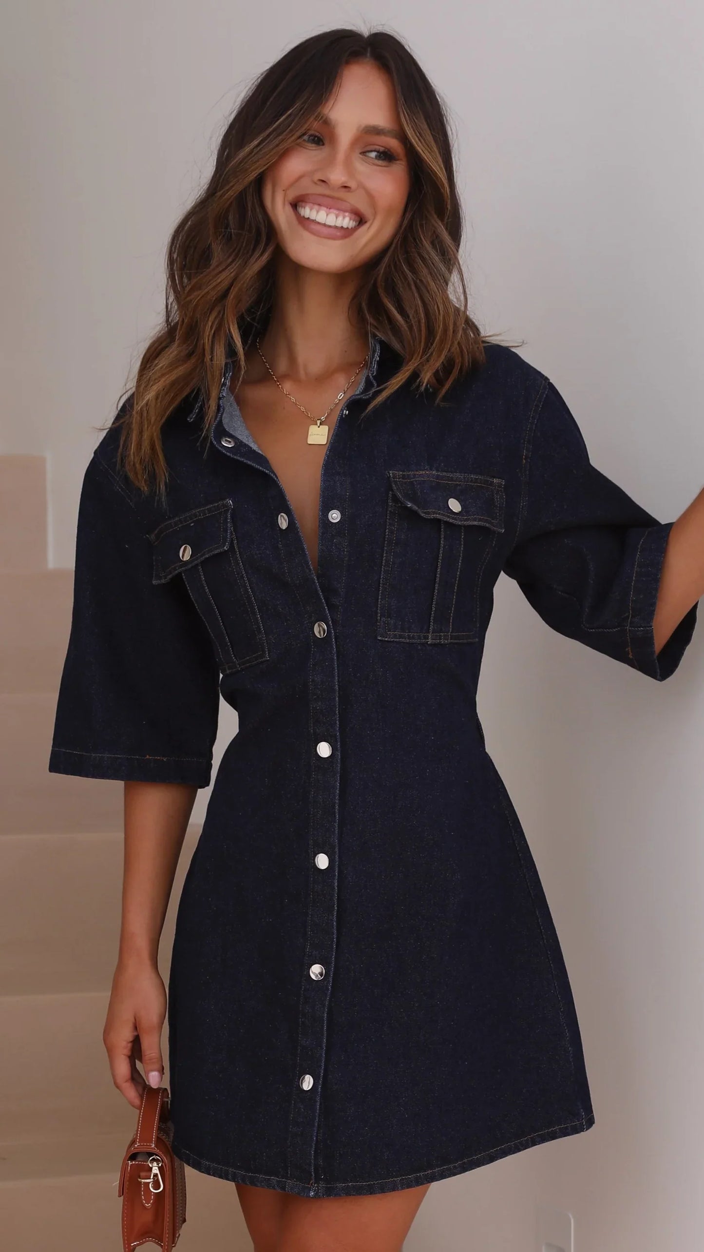 DARK DENIM SHIRT DRESS