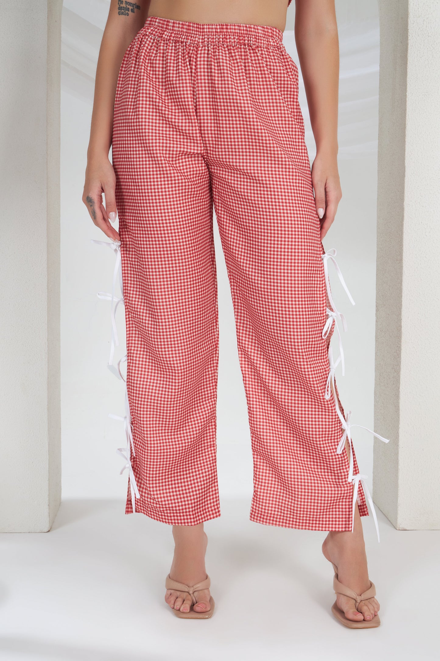 GINGHAM TIE UP CO-ORD