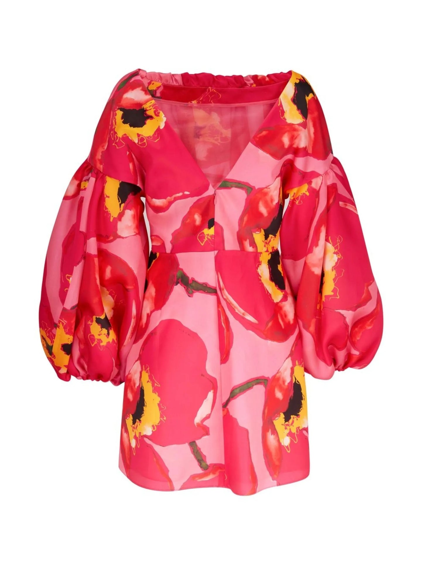 PINK FLORAL BALLOON DRESS