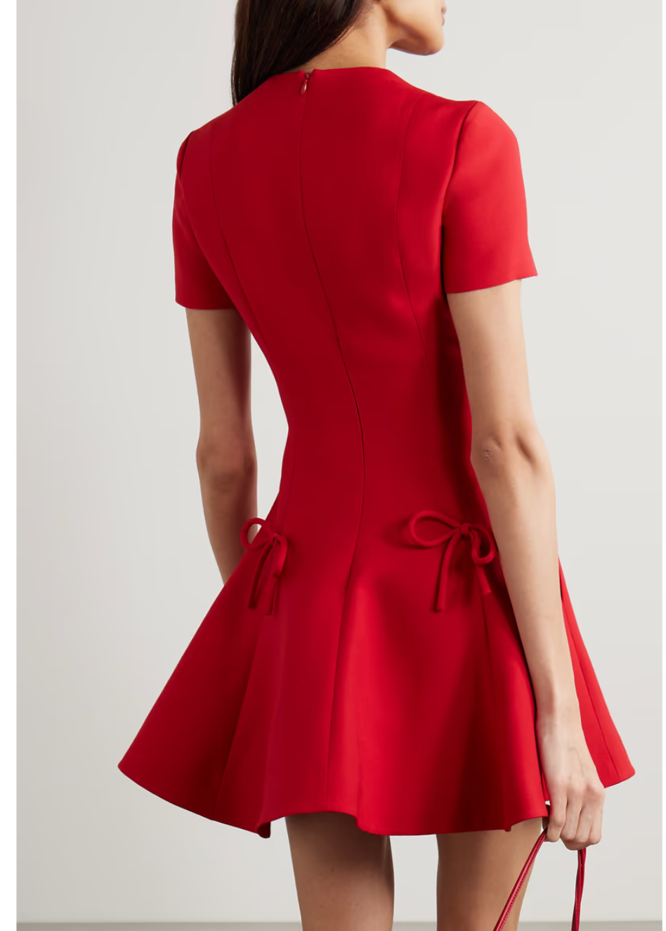 RED FLARE MINI 2 BOW DRESS