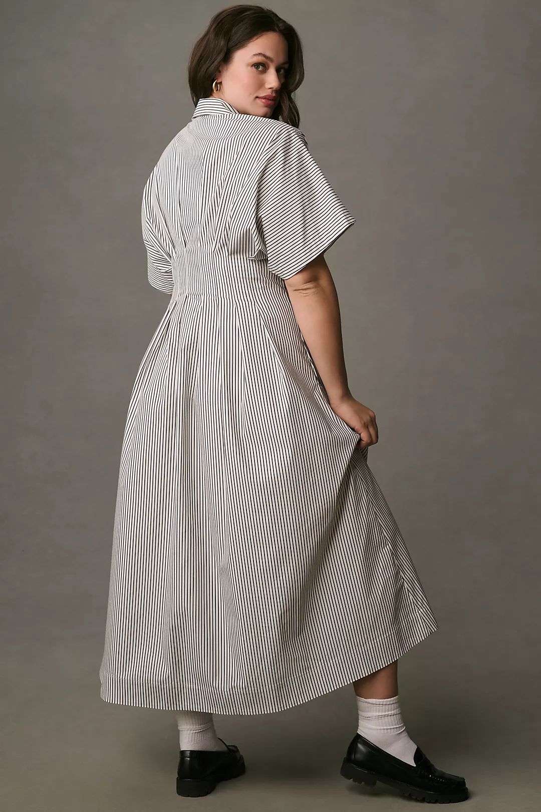 STRIPED TOBIE PLEATED WAIST DRESS