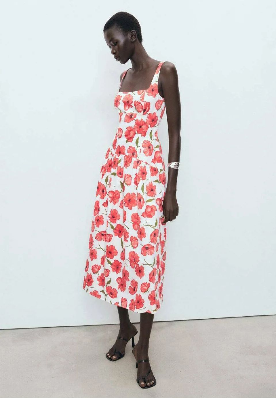 HIBISCUS PRINT ROSE DRESS