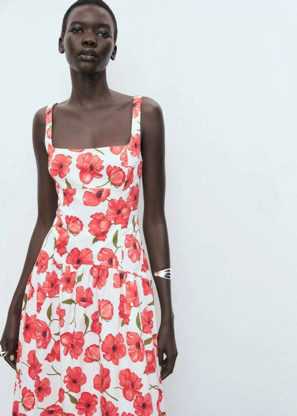 HIBISCUS PRINT ROSE DRESS