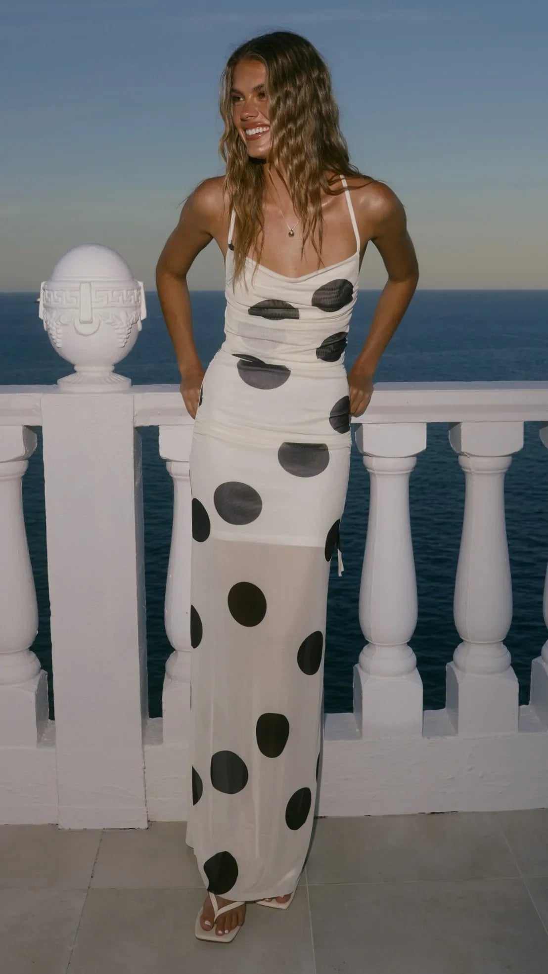 B&W POLKA MAXI DRESS