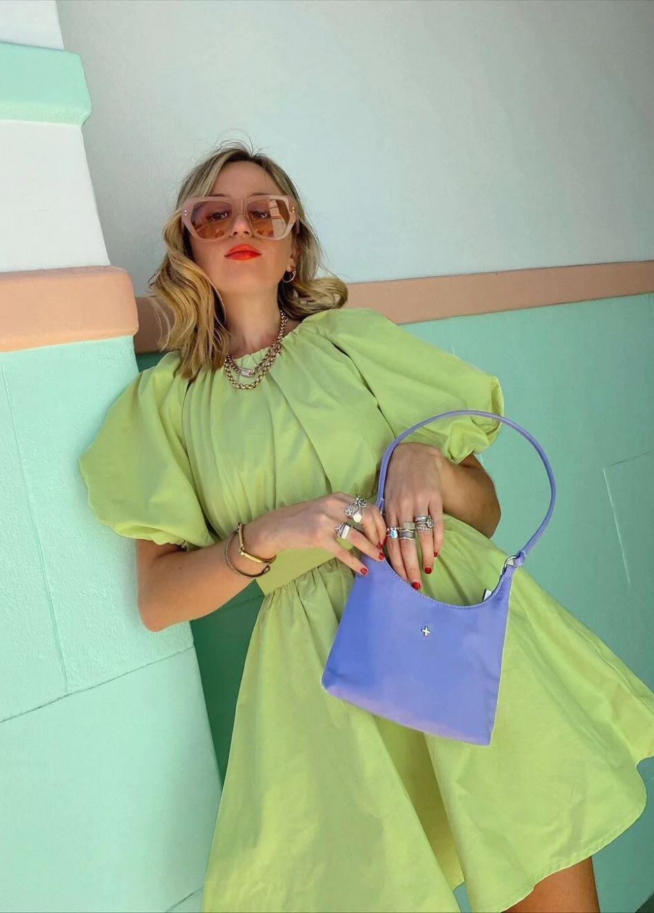 SUMMER COTTON PUFF SLEEVE MIDI DRESS