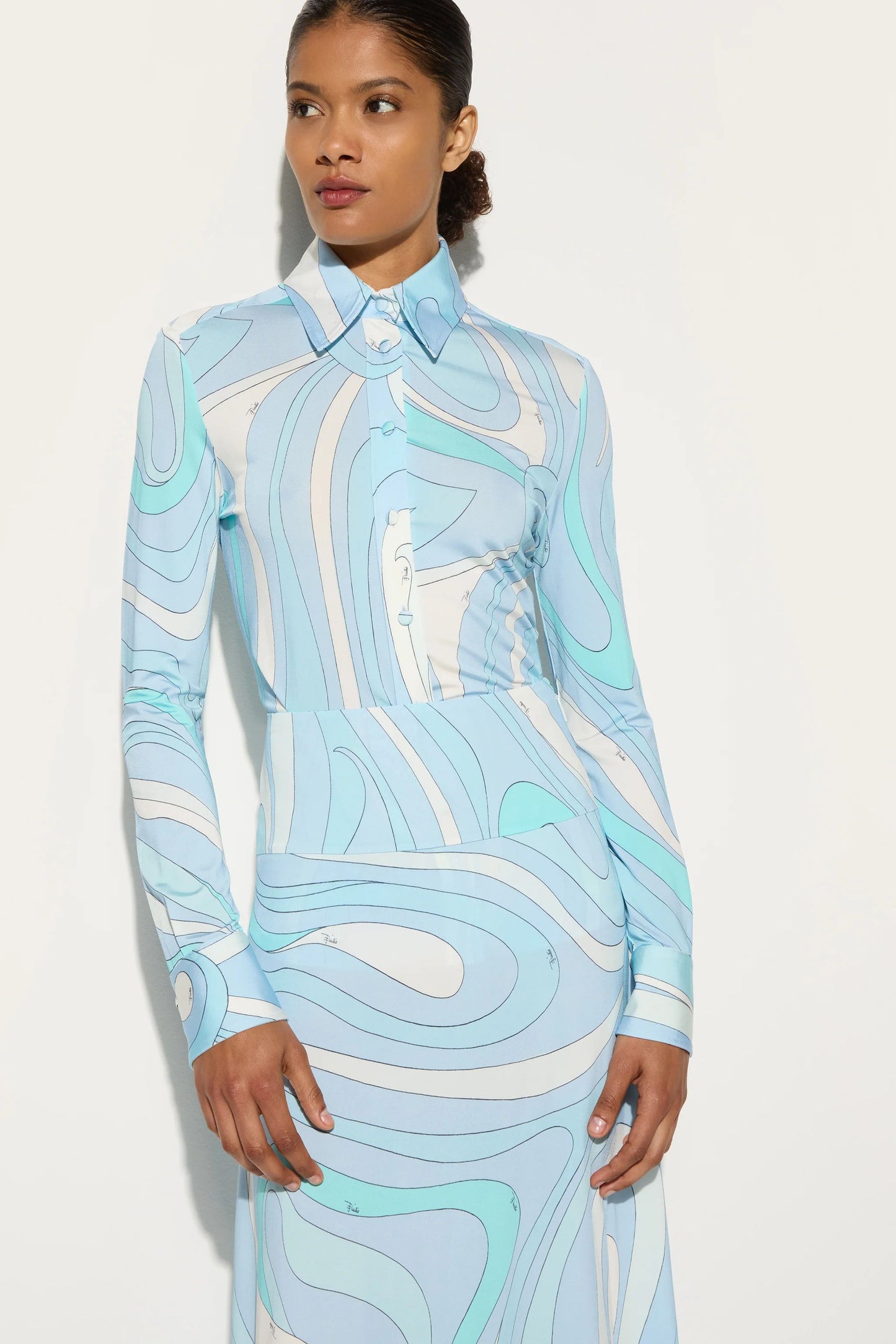 ABSTRACT BLUE PRINT SHIRT