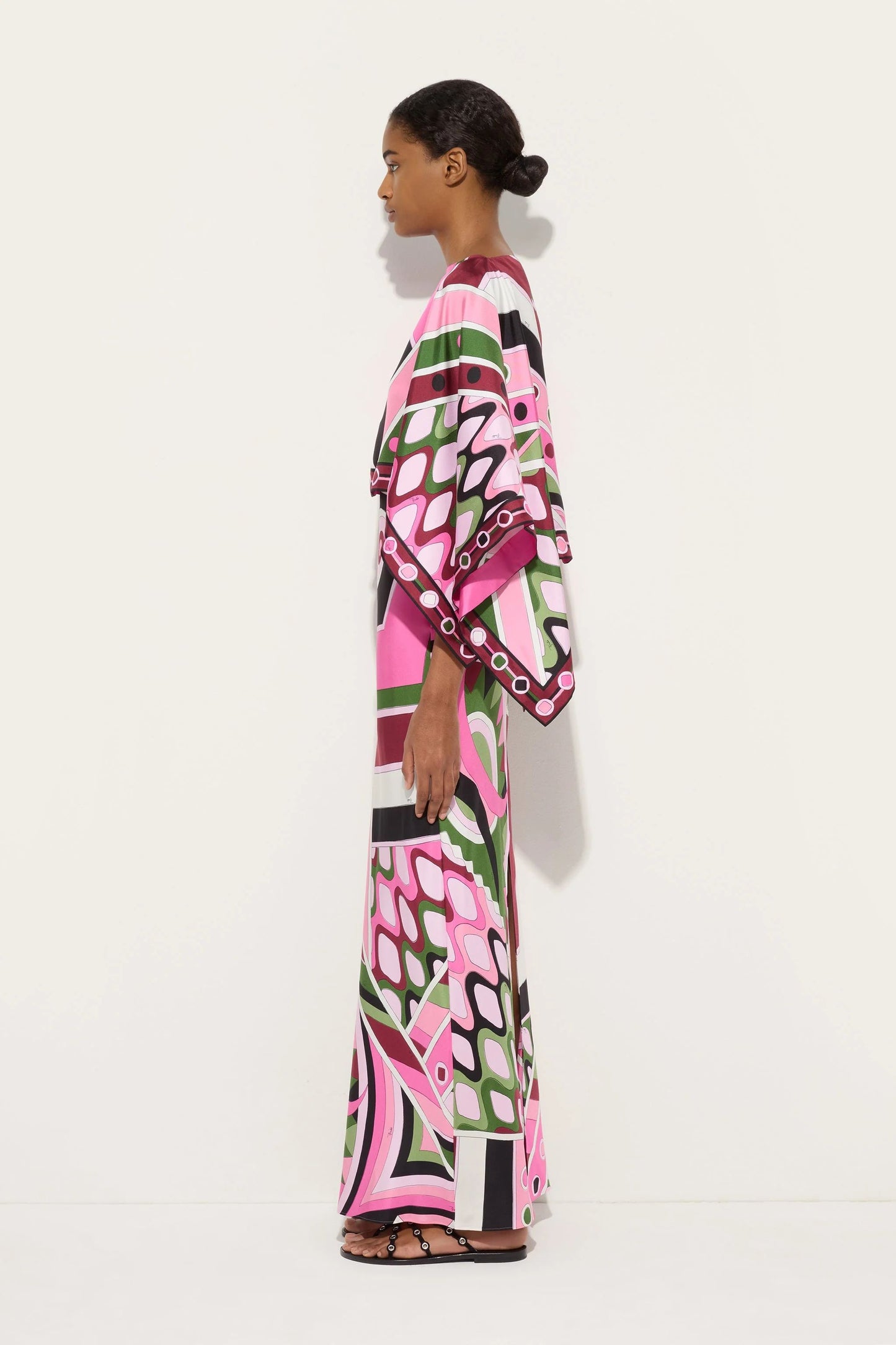 SIMONE PINK GRAPHIC MAXI DRESS