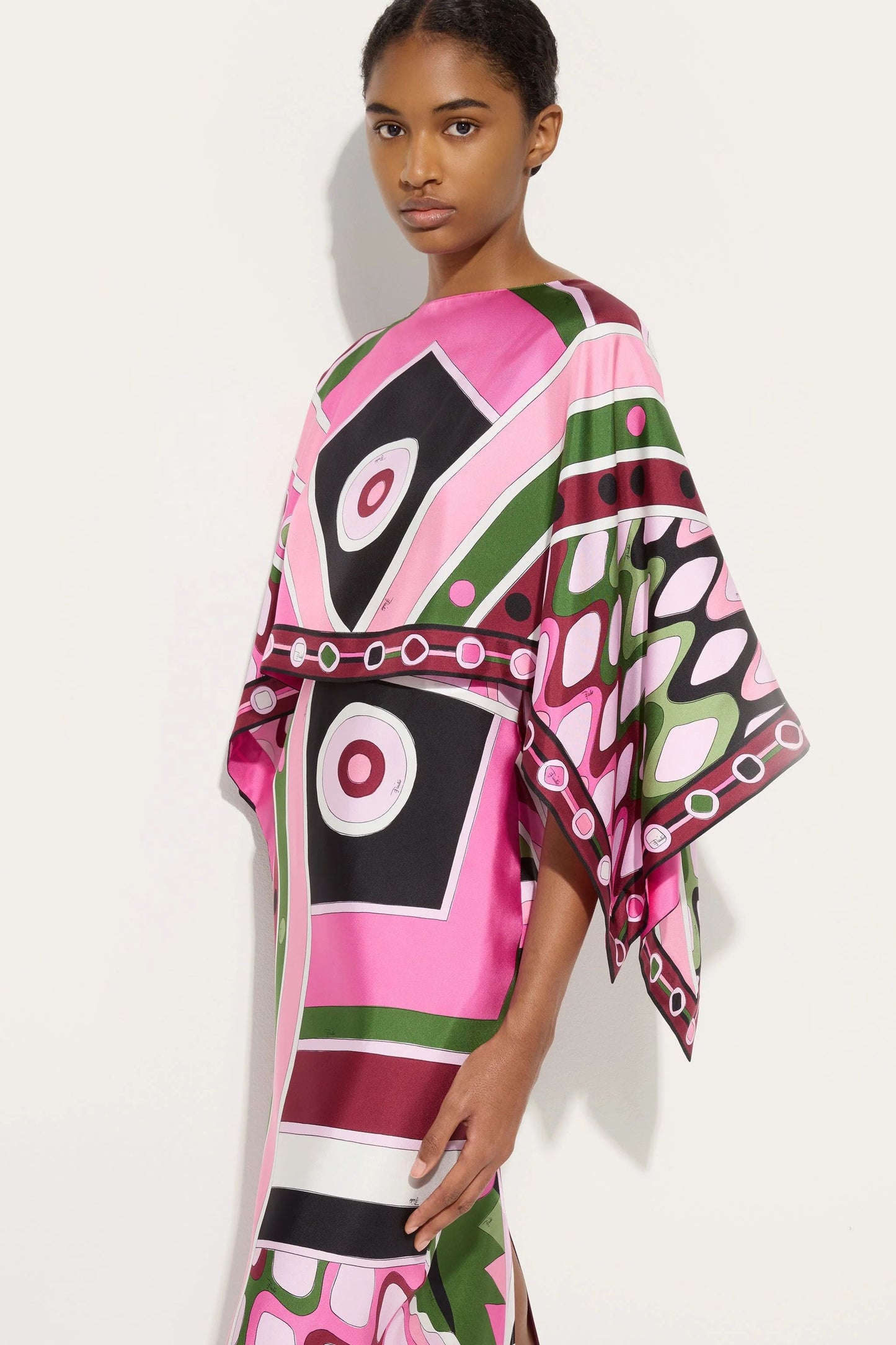 SIMONE PINK GRAPHIC MAXI DRESS