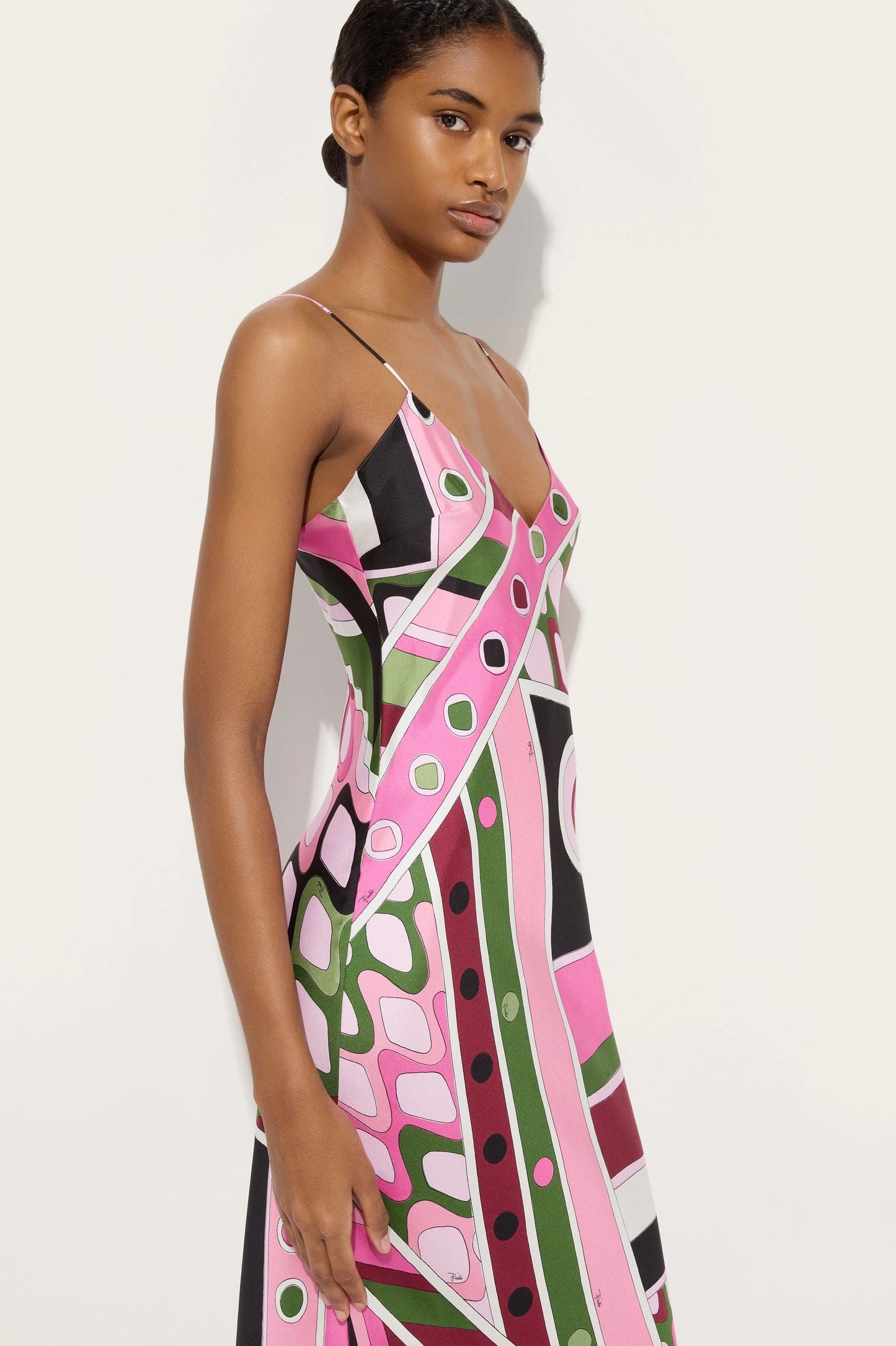SIMONE PINK GRAPHIC MAXI DRESS