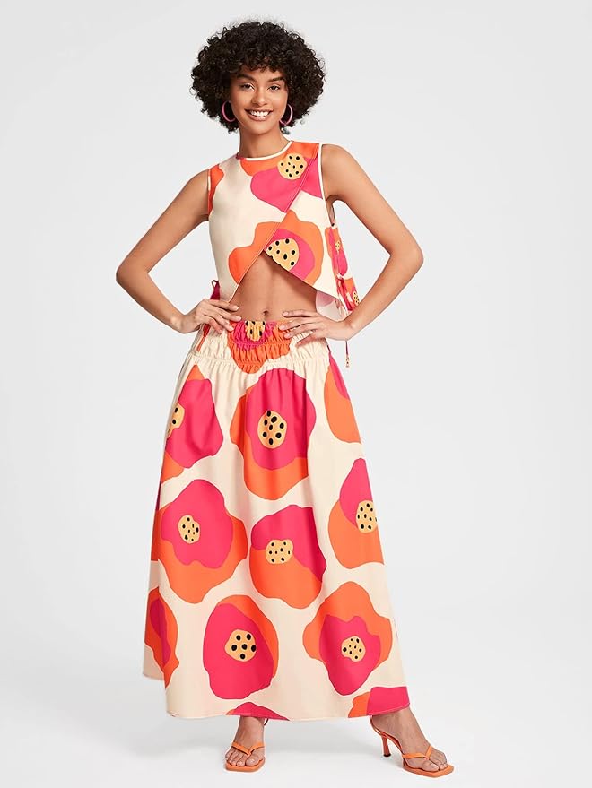 BUBBLE GUM PRINTED SKIRT