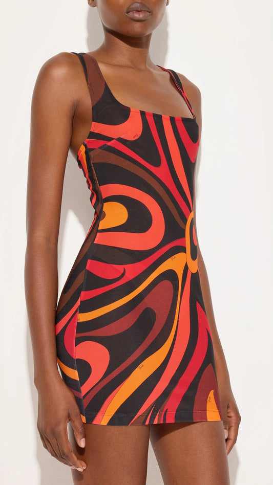 MULTICOLOR PRINT DRESS
