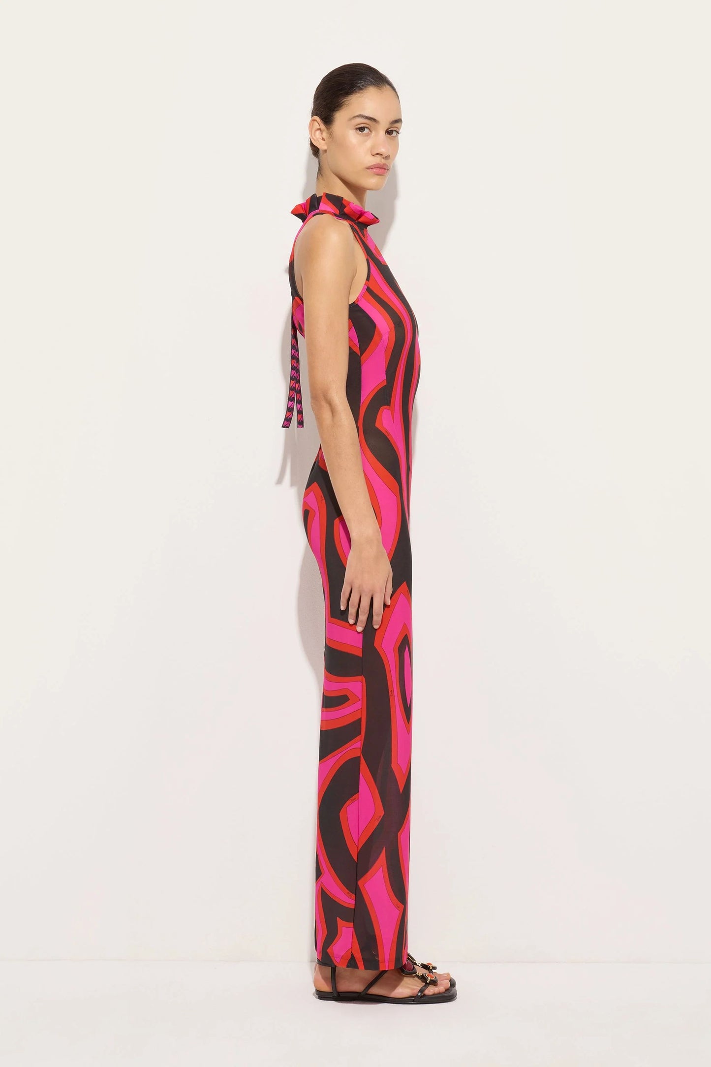 MULTICOLOR PRINT MAXI DRESS