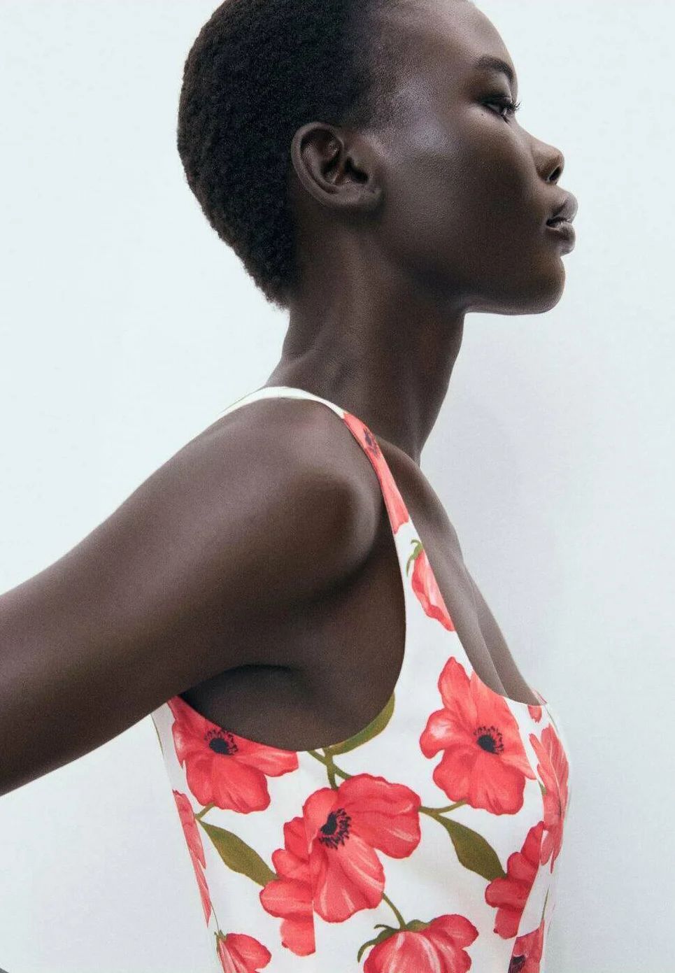 HIBISCUS PRINT ROSE DRESS