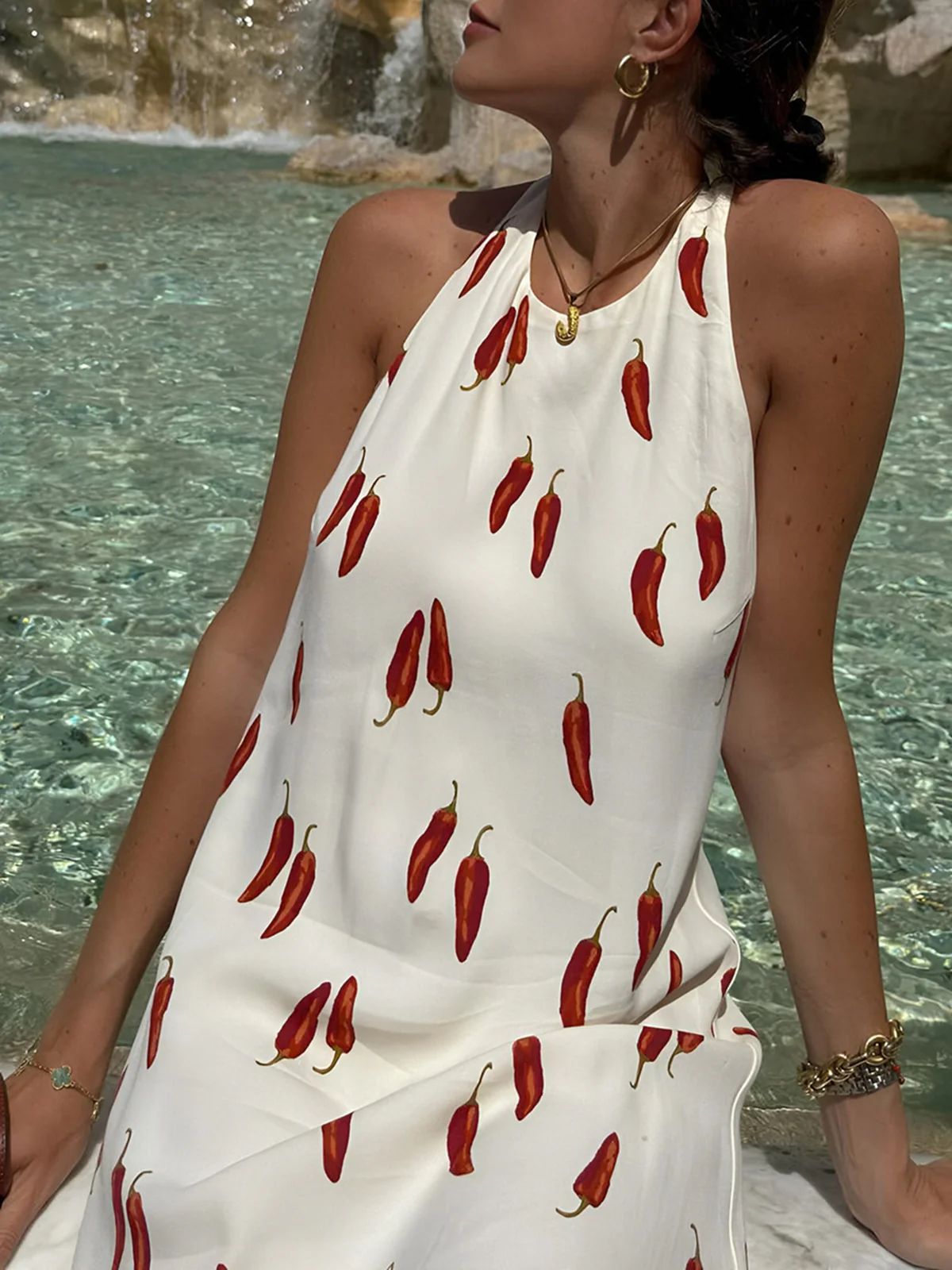 CHILLI PRINT MINI DRESS