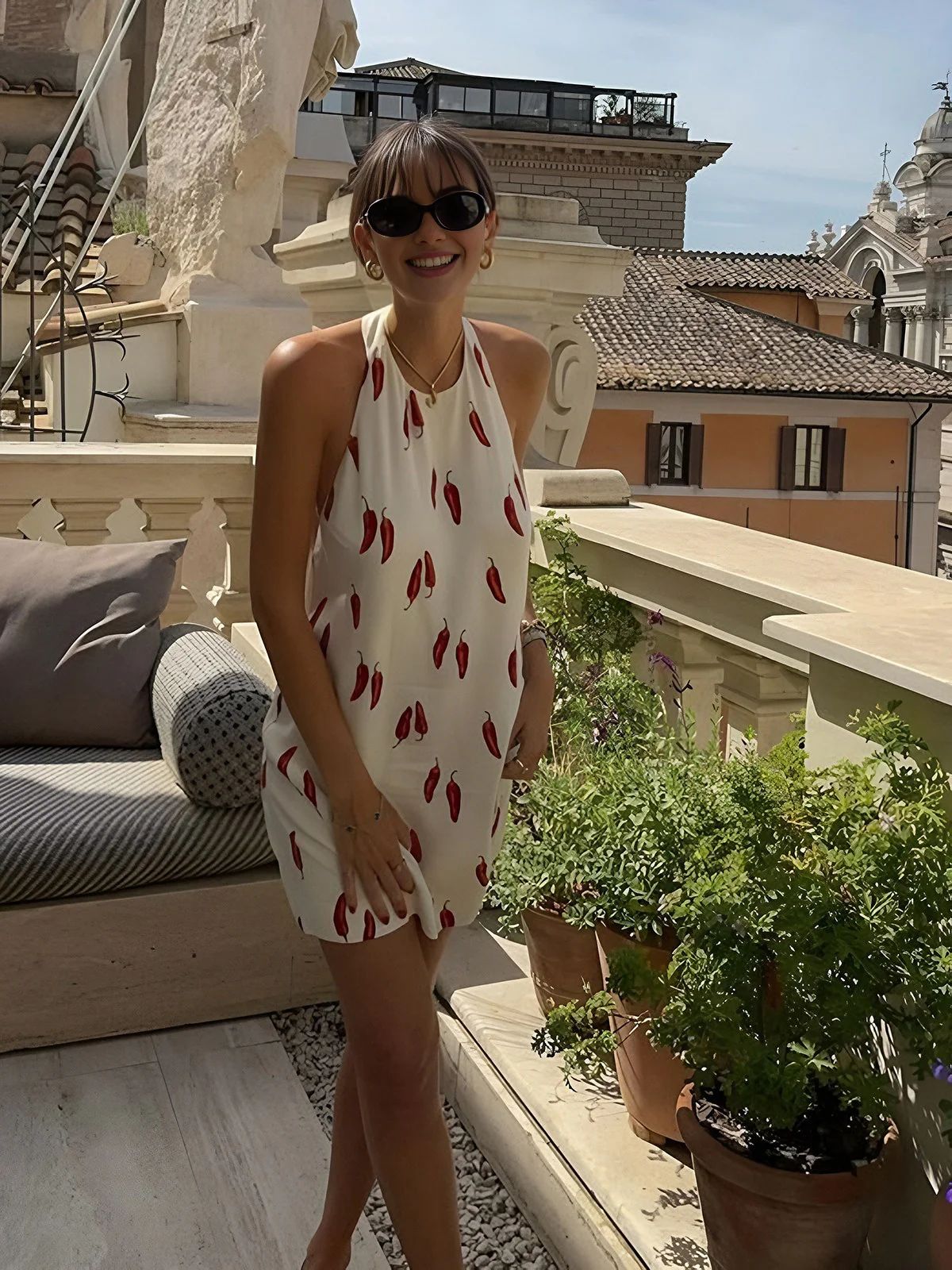 CHILLI PRINT MINI DRESS