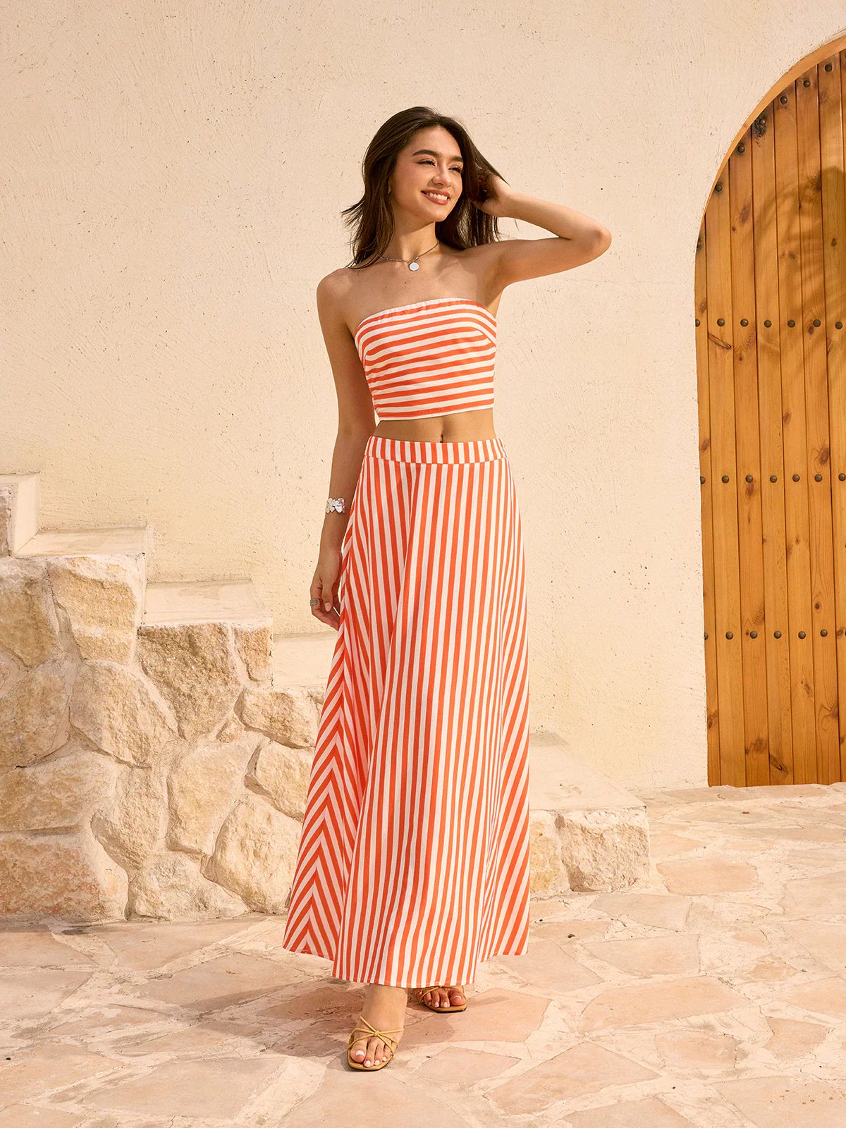 ORANGE STRIPED CO-ORD SET
