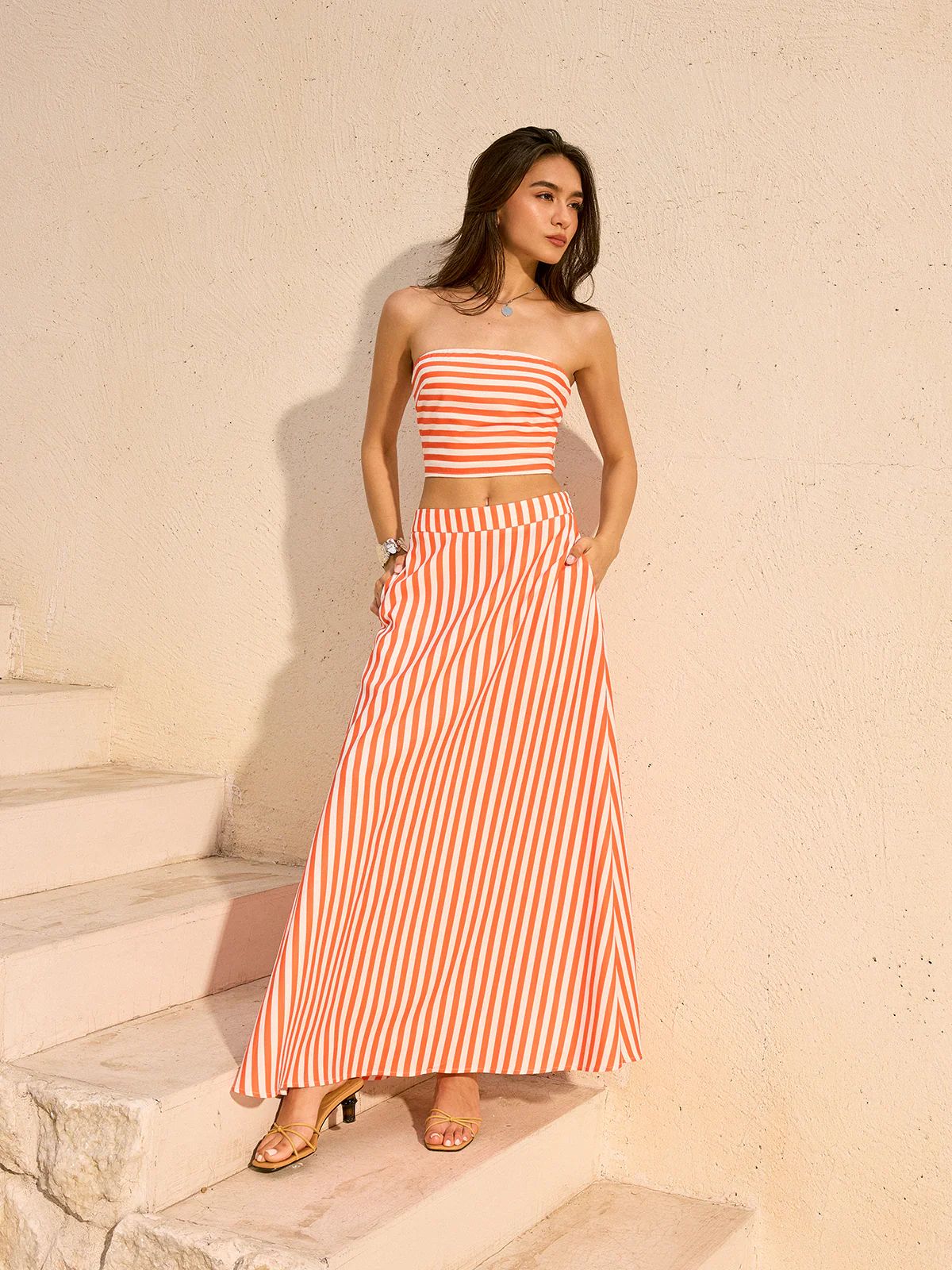ORANGE STRIPED CO-ORD SET