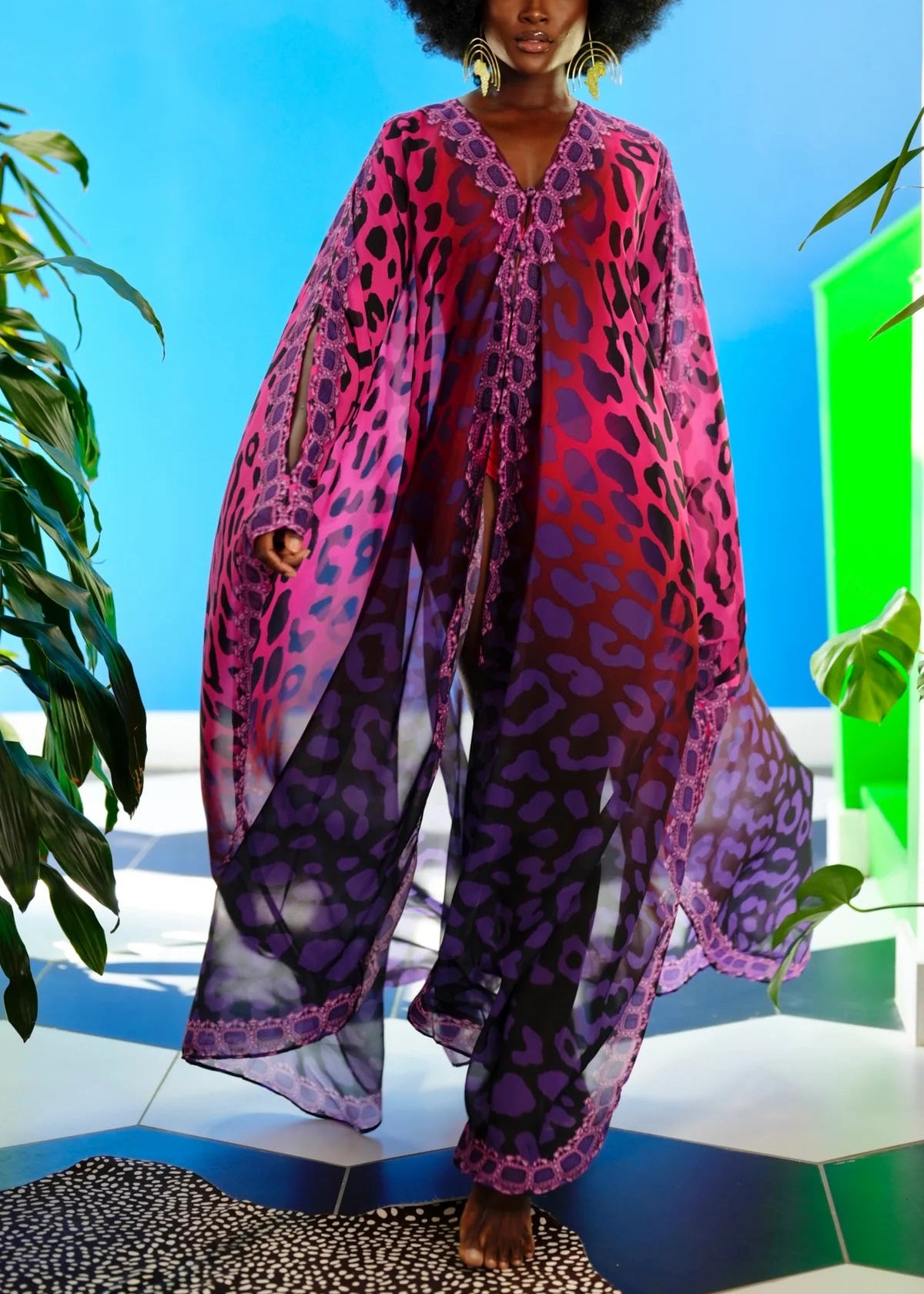 PURPLE PINK  KAFTAN