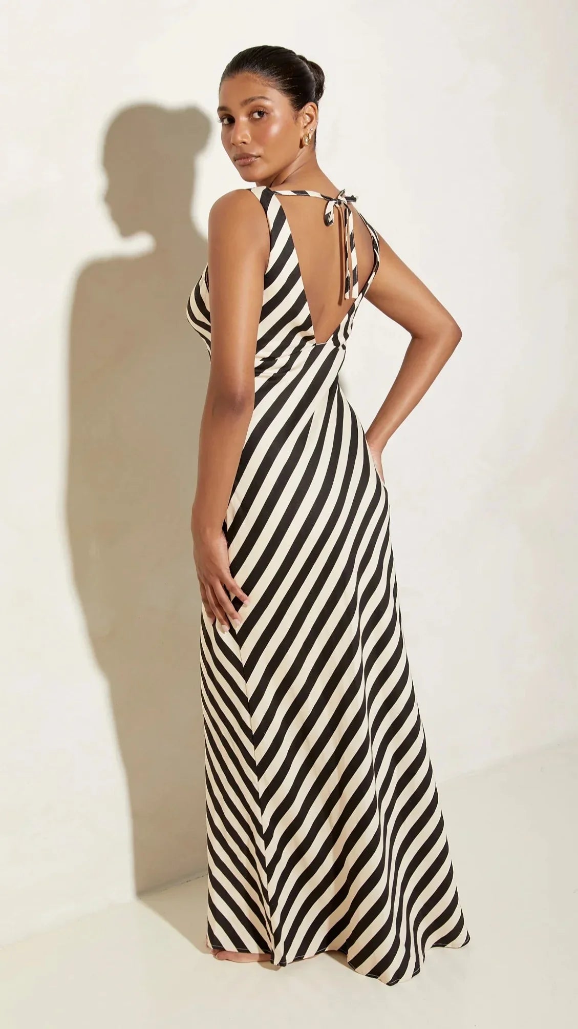 CONTRASTING STRIPE MAXI DRESS