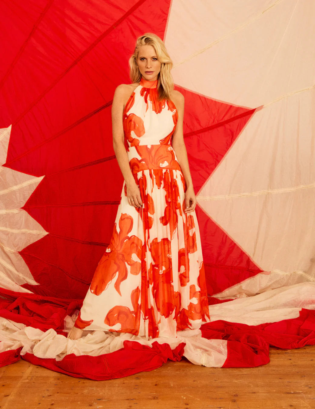 RED FLORAL ALICE DRESS