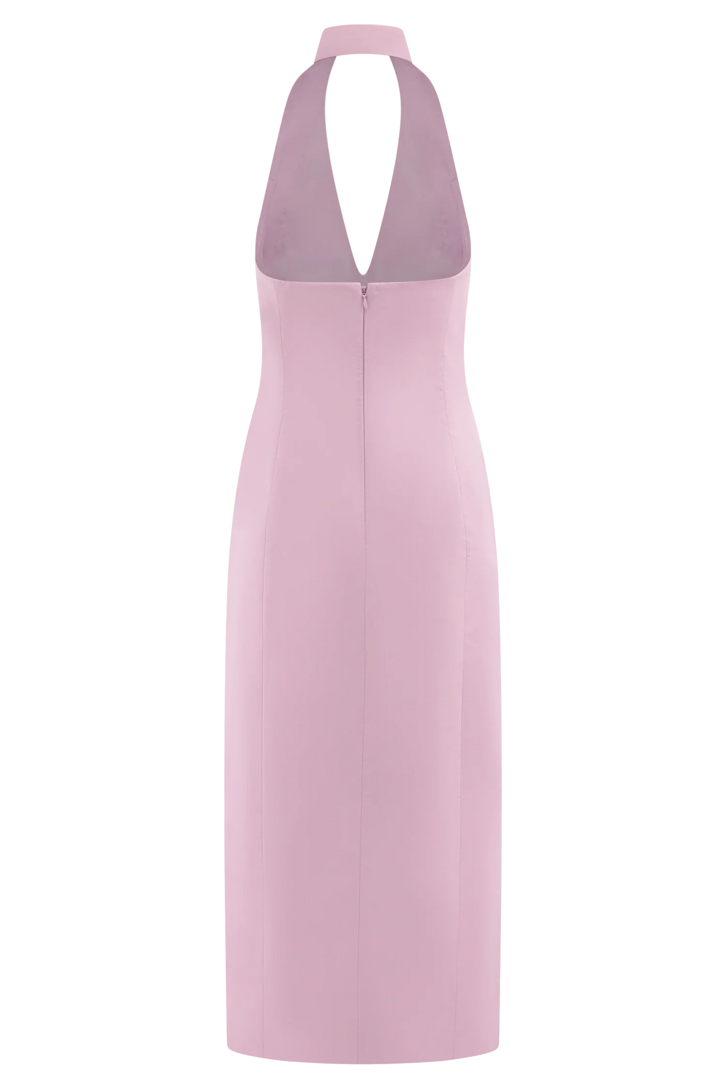 SIMONE PINK  HALTER NECK MIDI DRESS