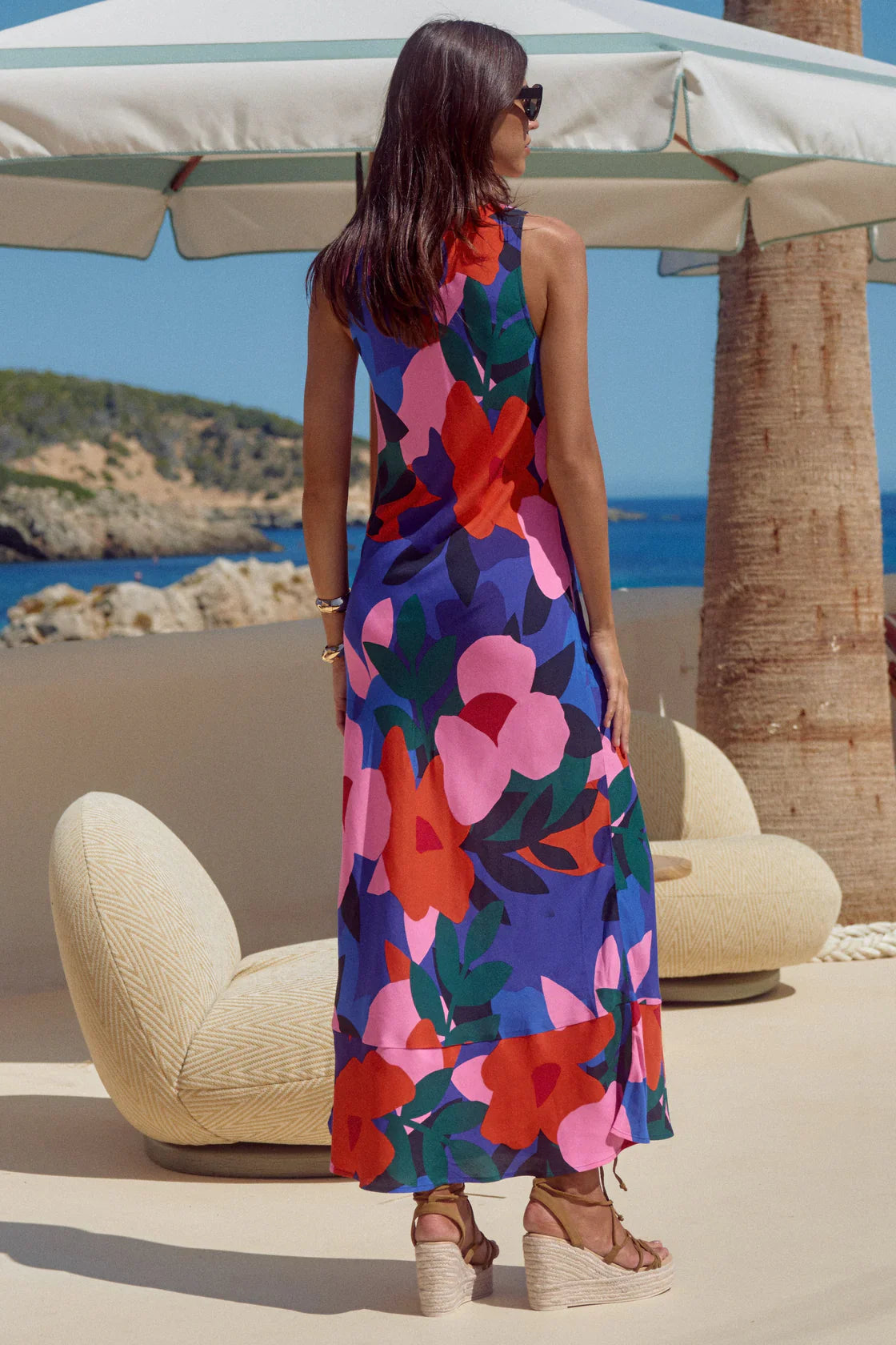 LEA CUPO BLUE FLORAL SUMMER DRESS