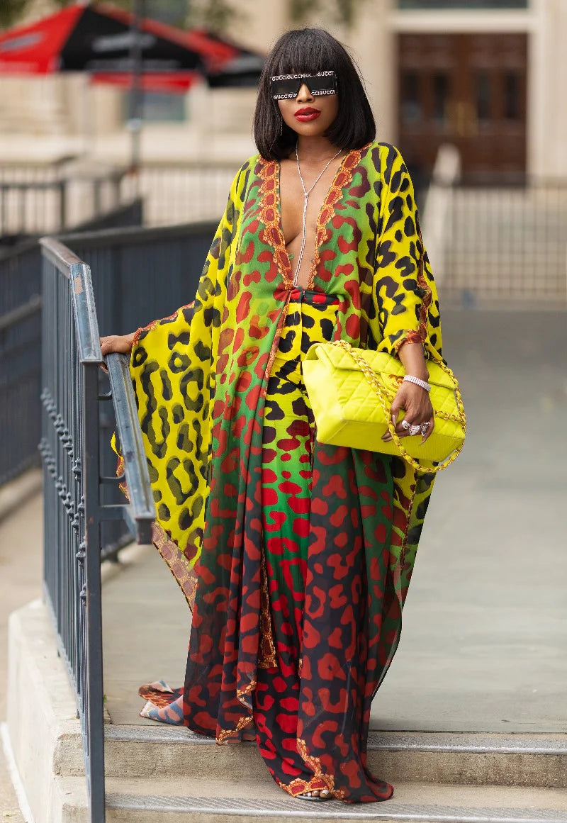 MULTI COLOR PRINT KAFTAN
