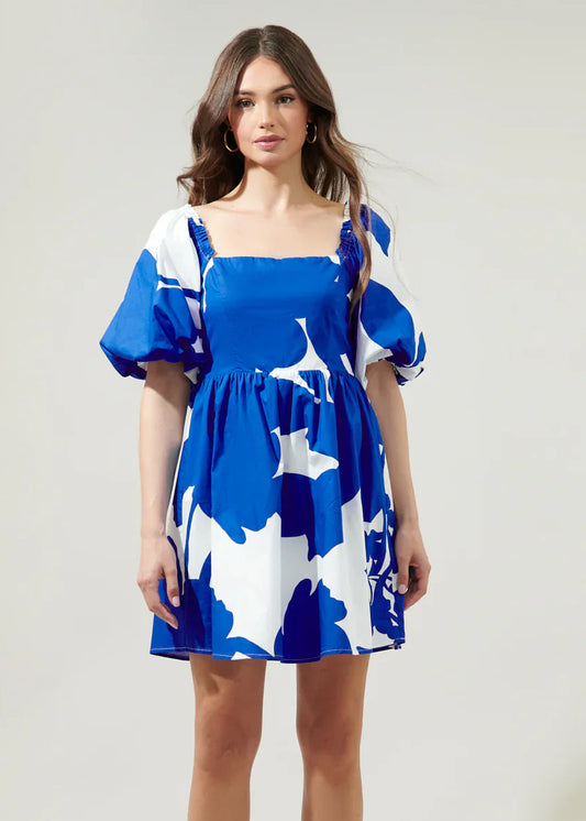 YAMI FLORAL PRINT MINI COTTON DRESS