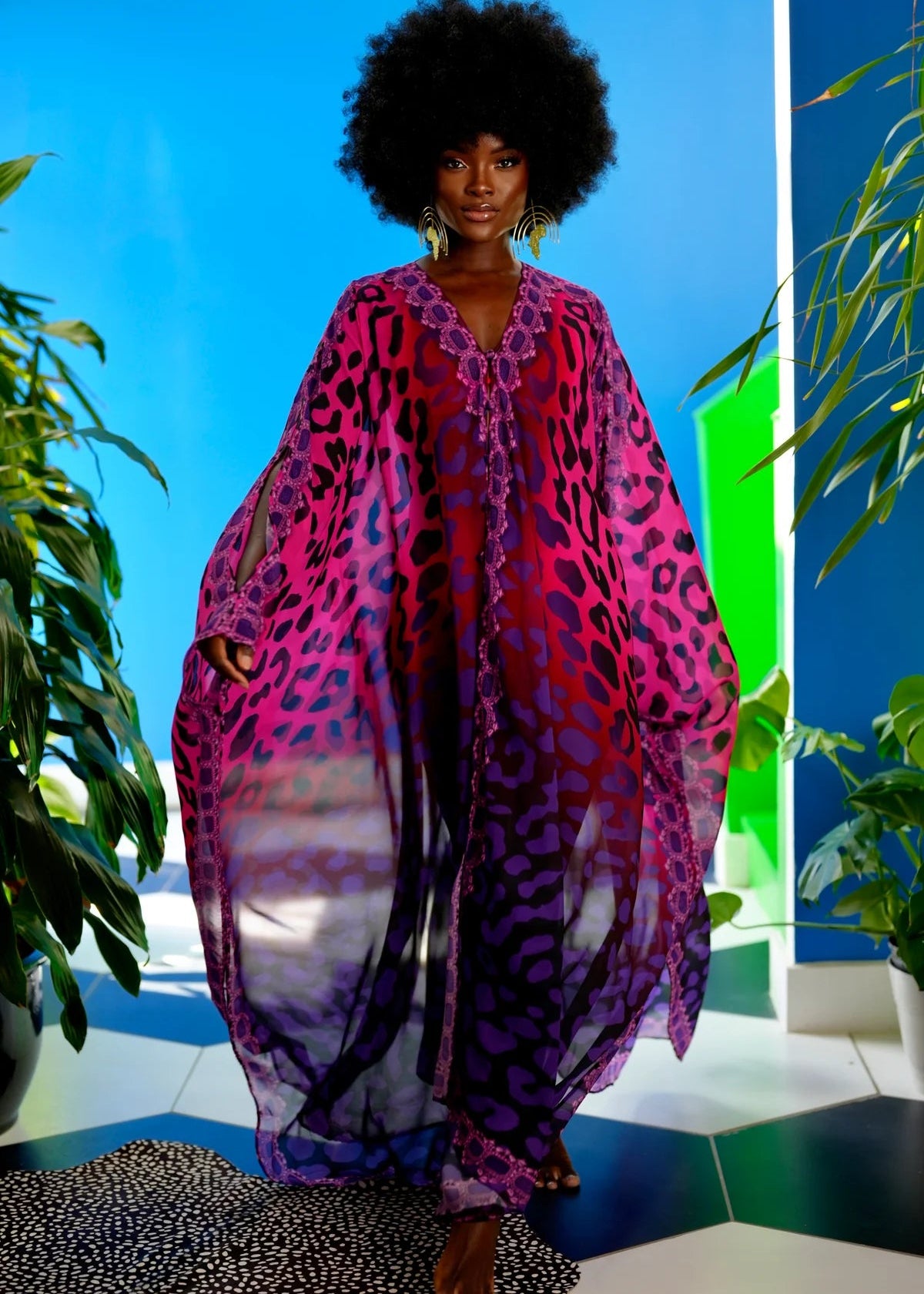PURPLE PINK  KAFTAN