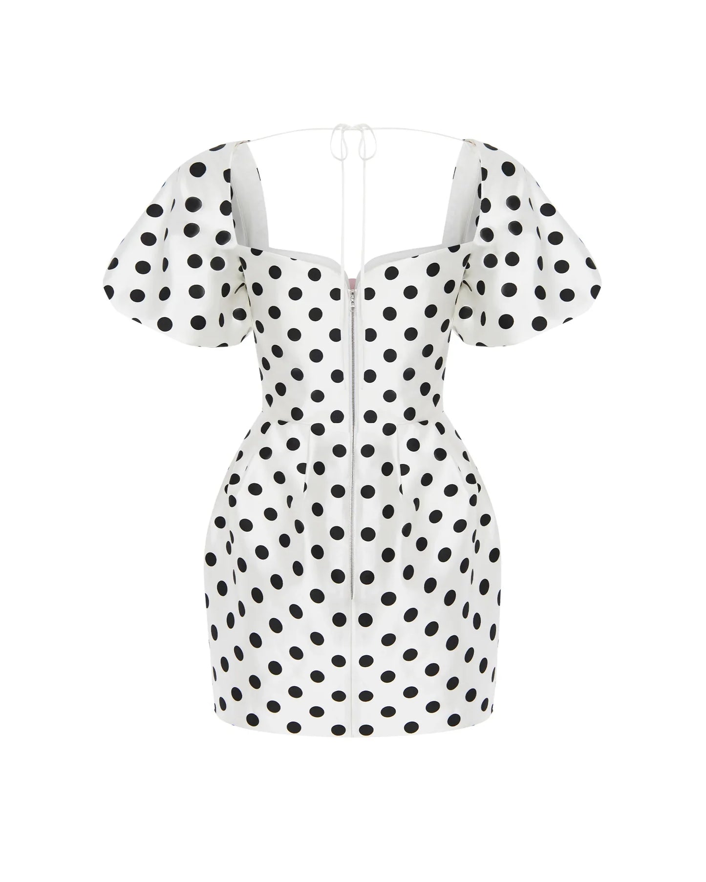 ROSE DETAIL POLKA DOT MINI DRESS