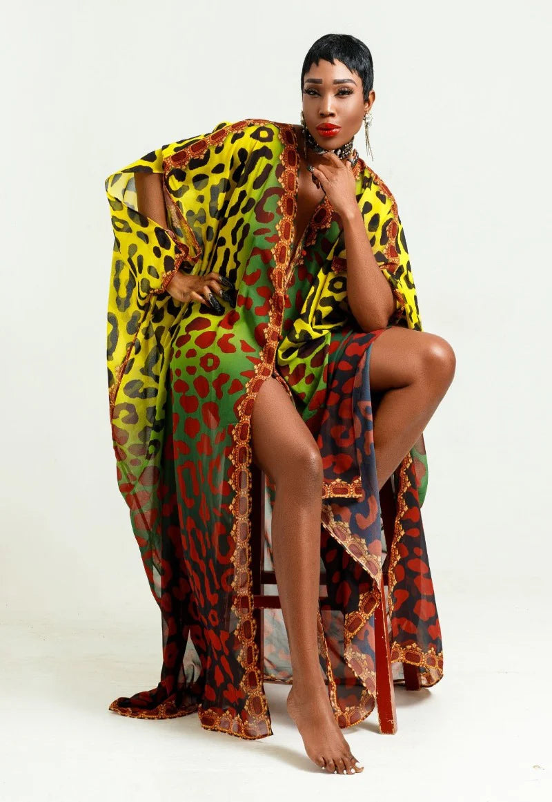 MULTI COLOR PRINT KAFTAN