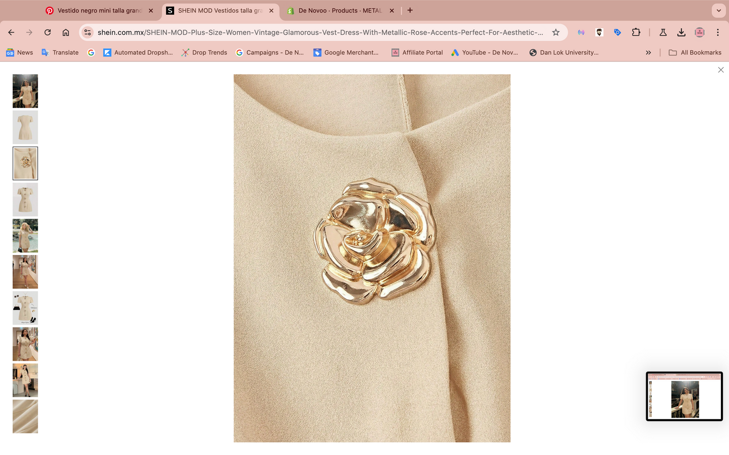 METAL ROSE LITTLE BLACK DRESS