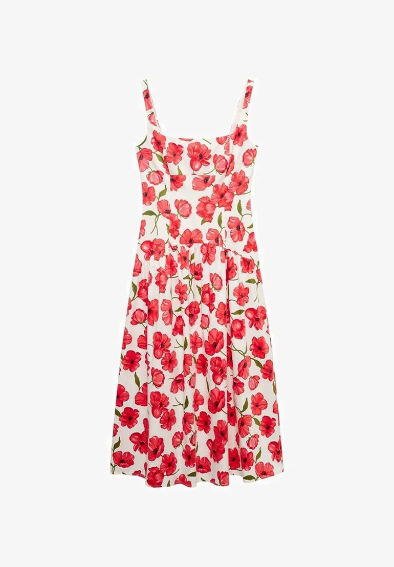 HIBISCUS PRINT ROSE DRESS