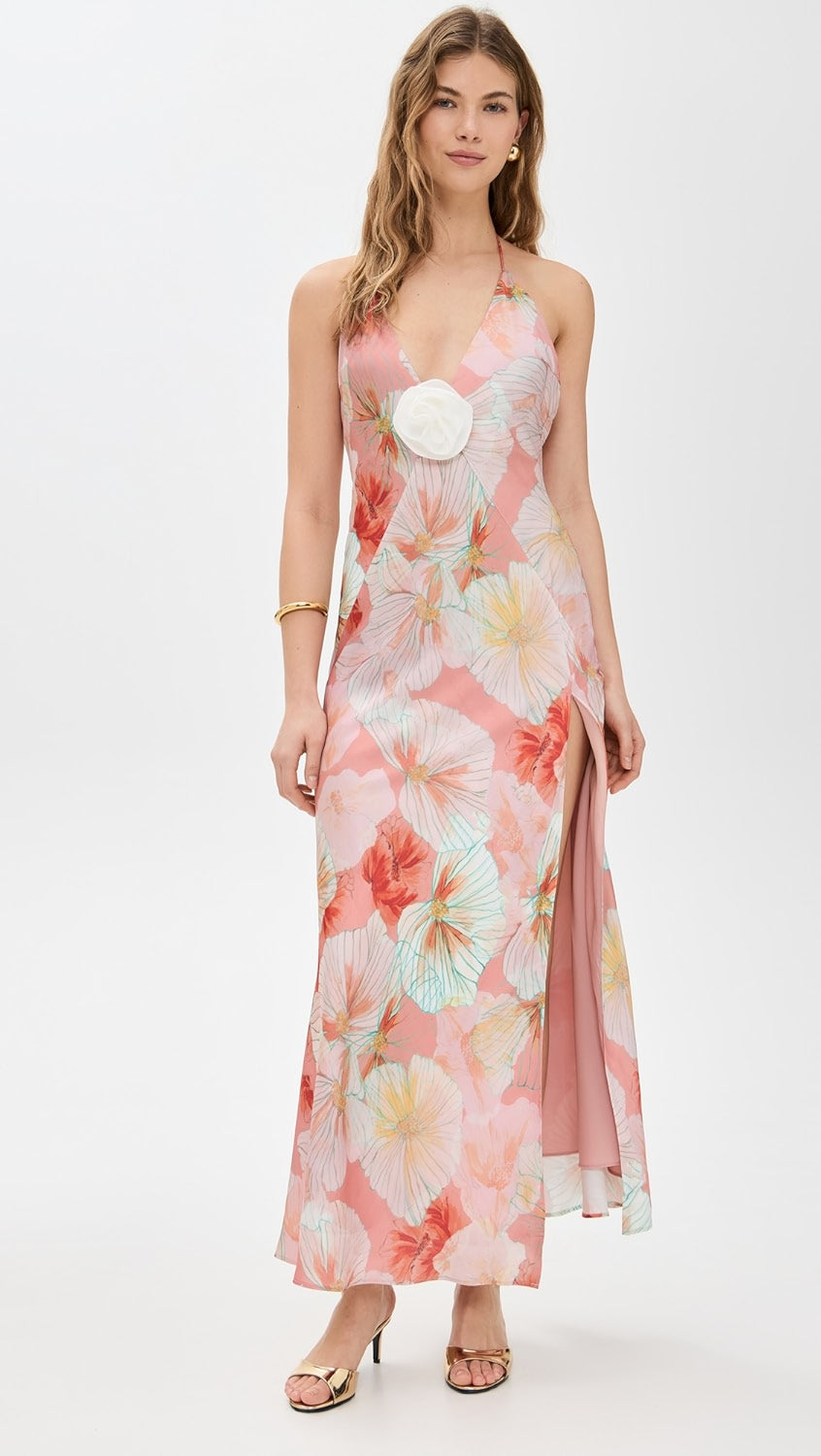 CORAL WHISPER MAXI DRESS