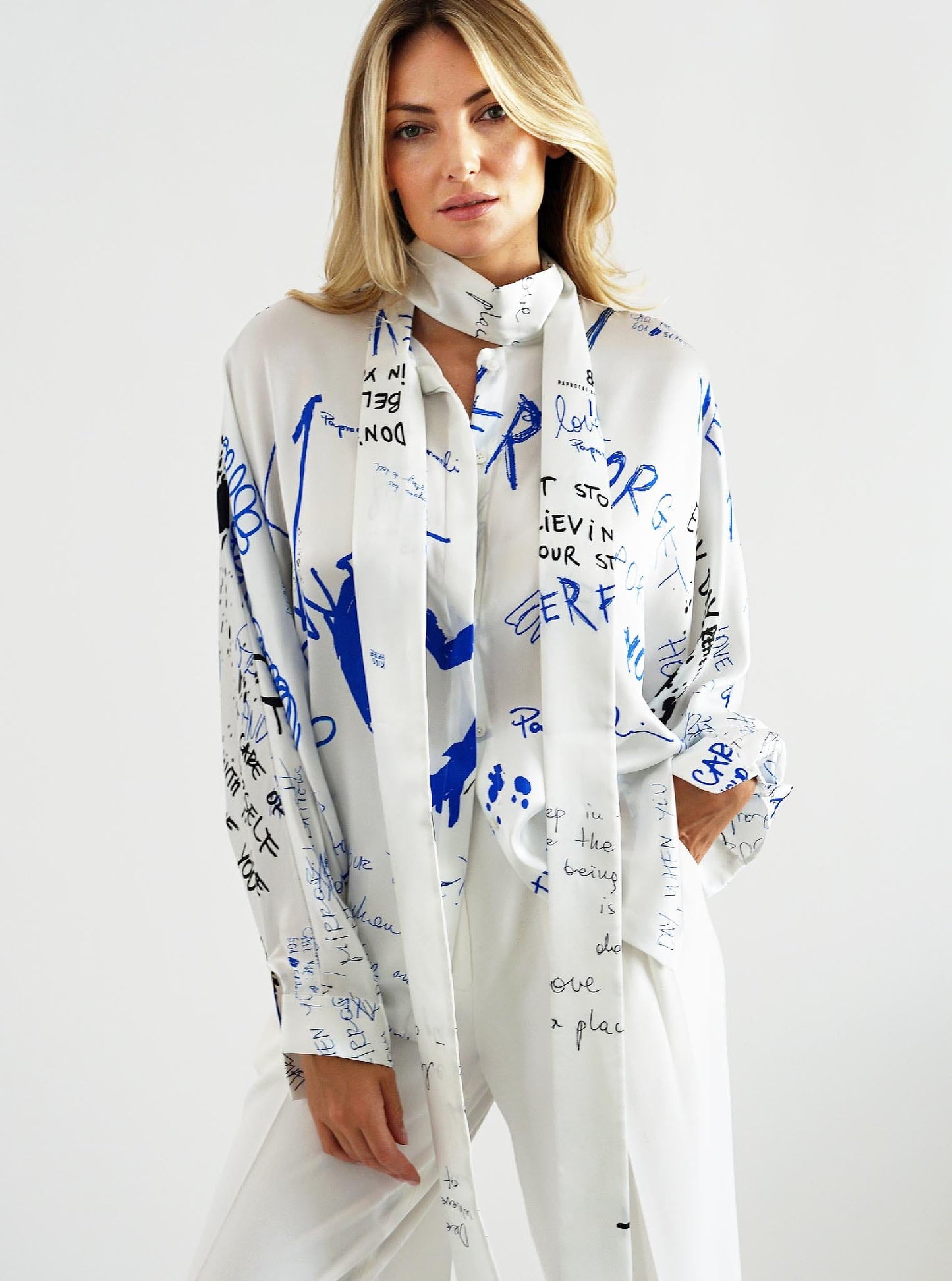 WRITTEN IN SILK MUSE SHIRT