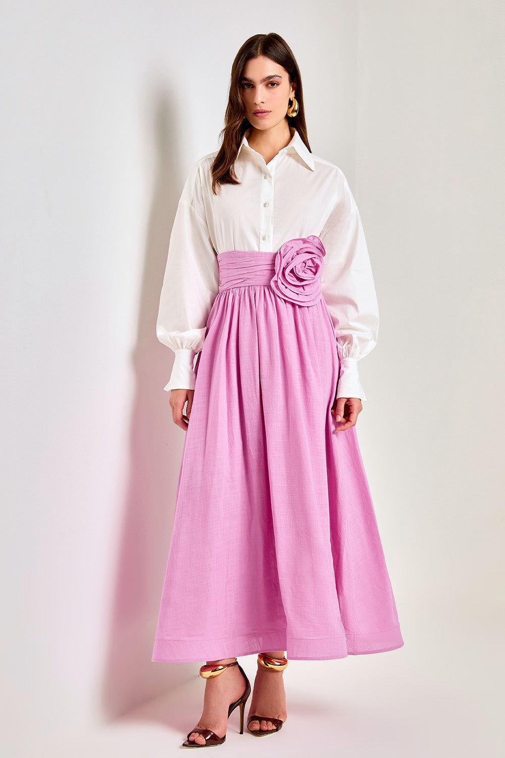 FUCHSIA ROSE MAXI SKIRT