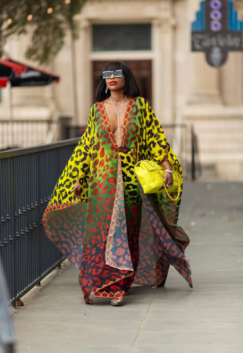 MULTI COLOR PRINT KAFTAN