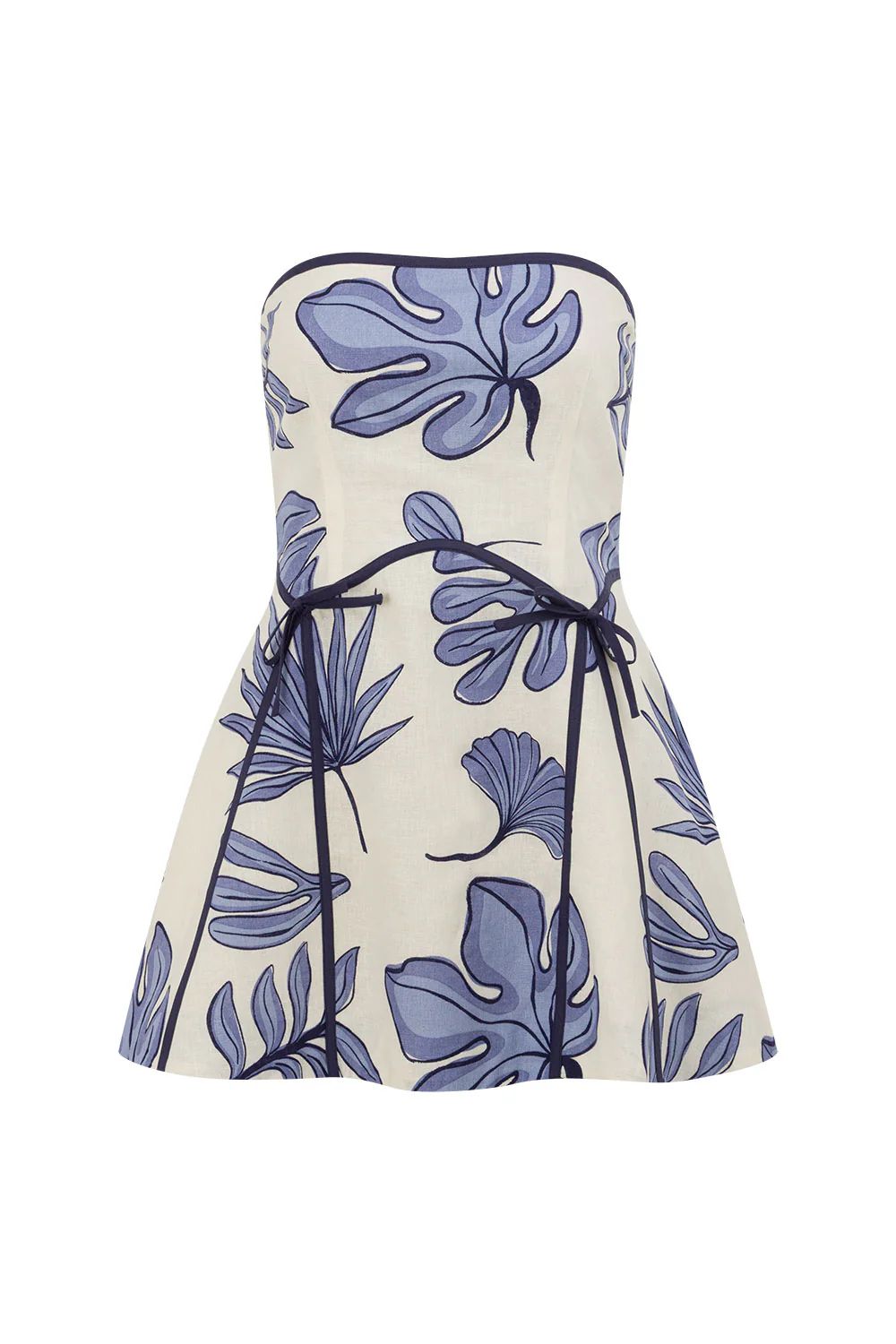 TROPICAL BLOOM STRAPLESS MINI DRESS