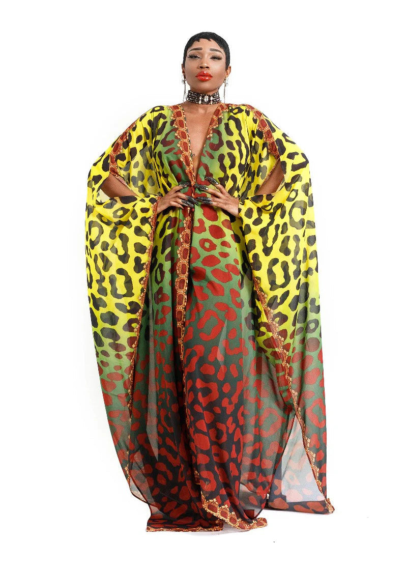 MULTI COLOR PRINT KAFTAN