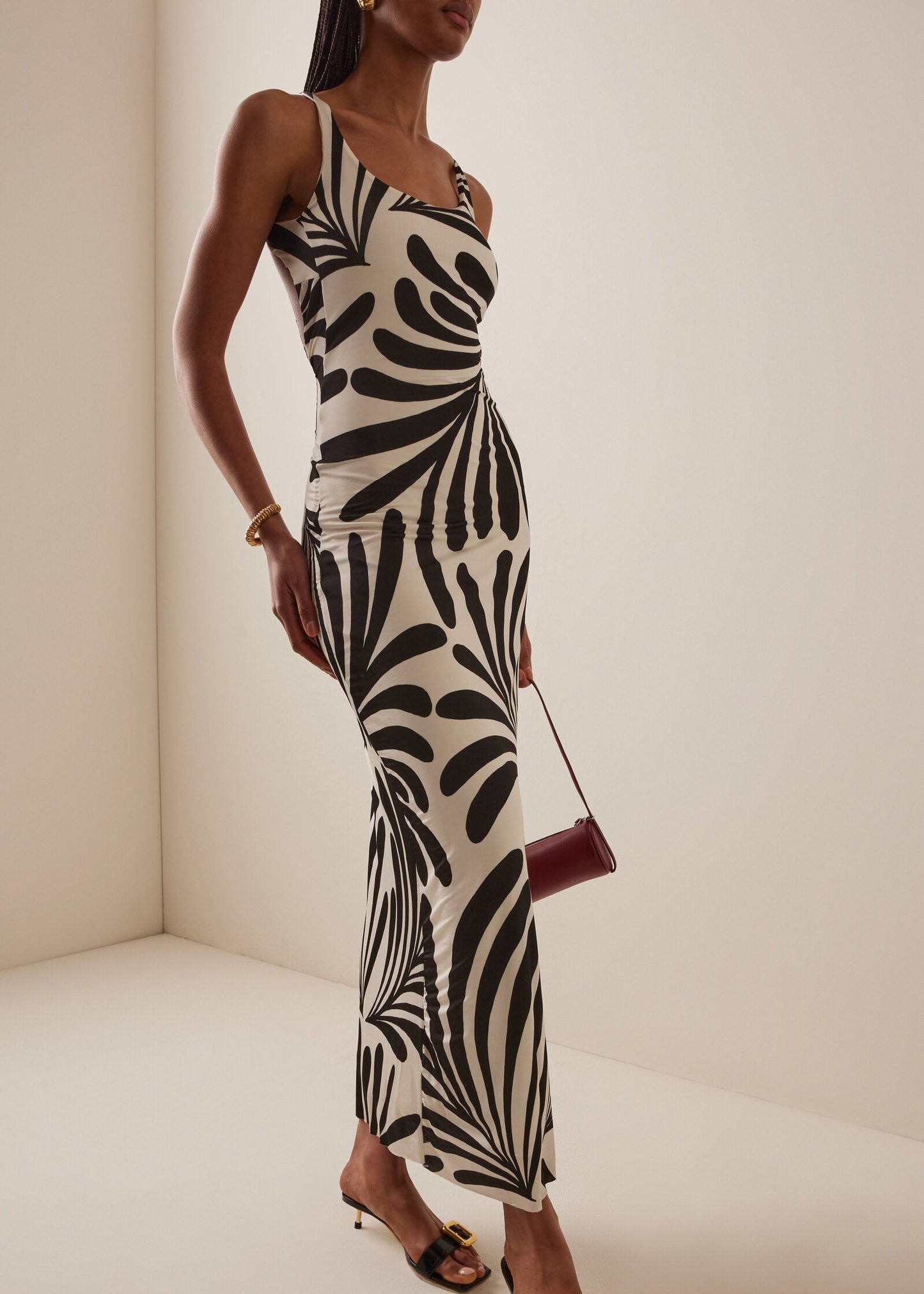 BODYCON B&W PRINTED DRESS