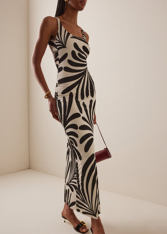 BODYCON B&W PRINTED DRESS