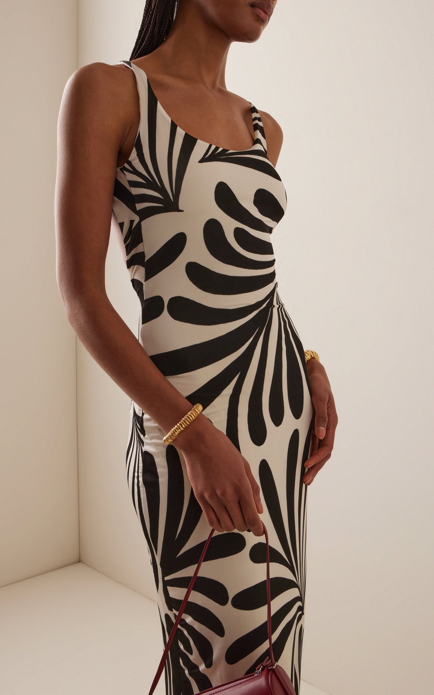 BODYCON B&W PRINTED DRESS