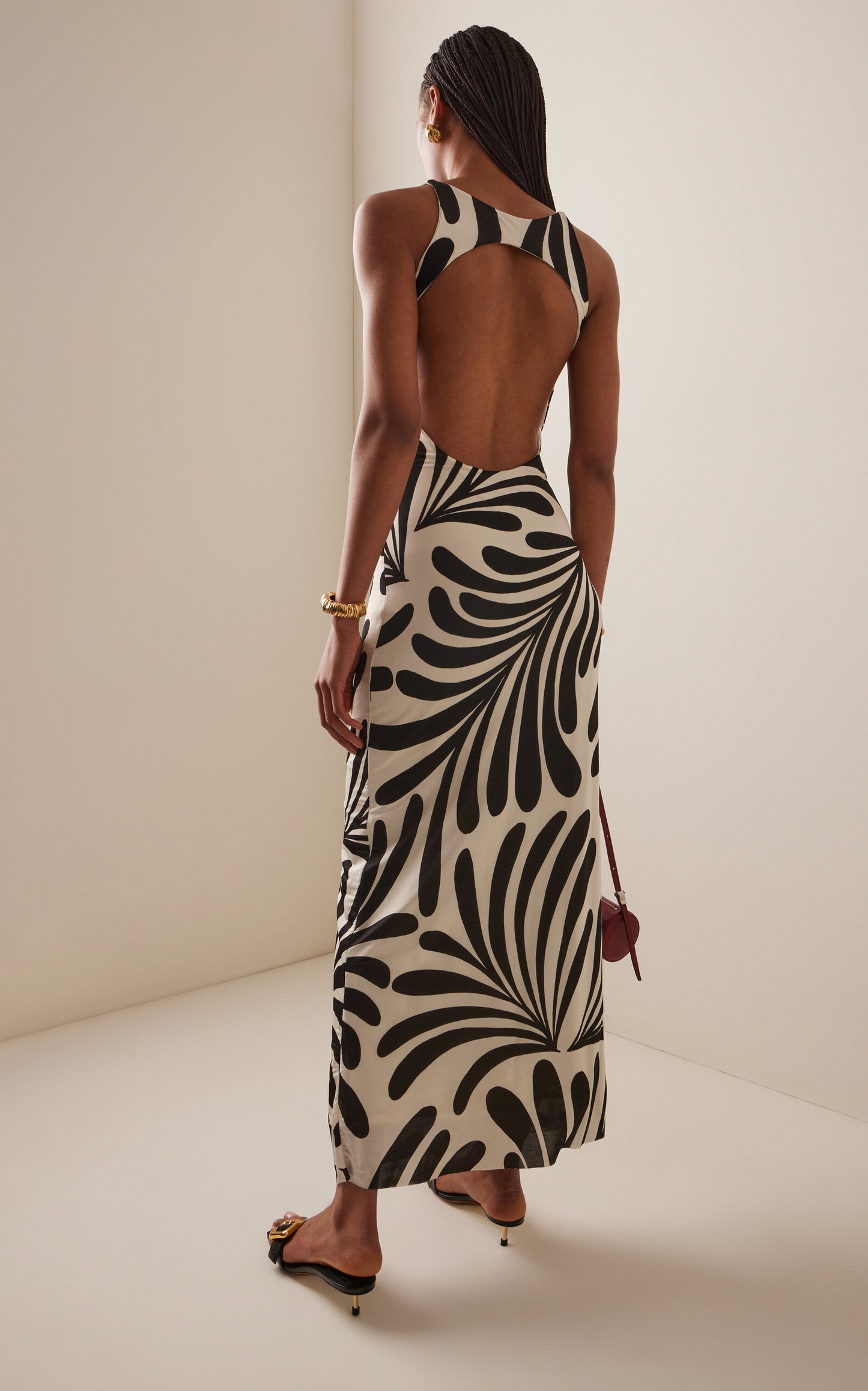 BODYCON B&W PRINTED DRESS