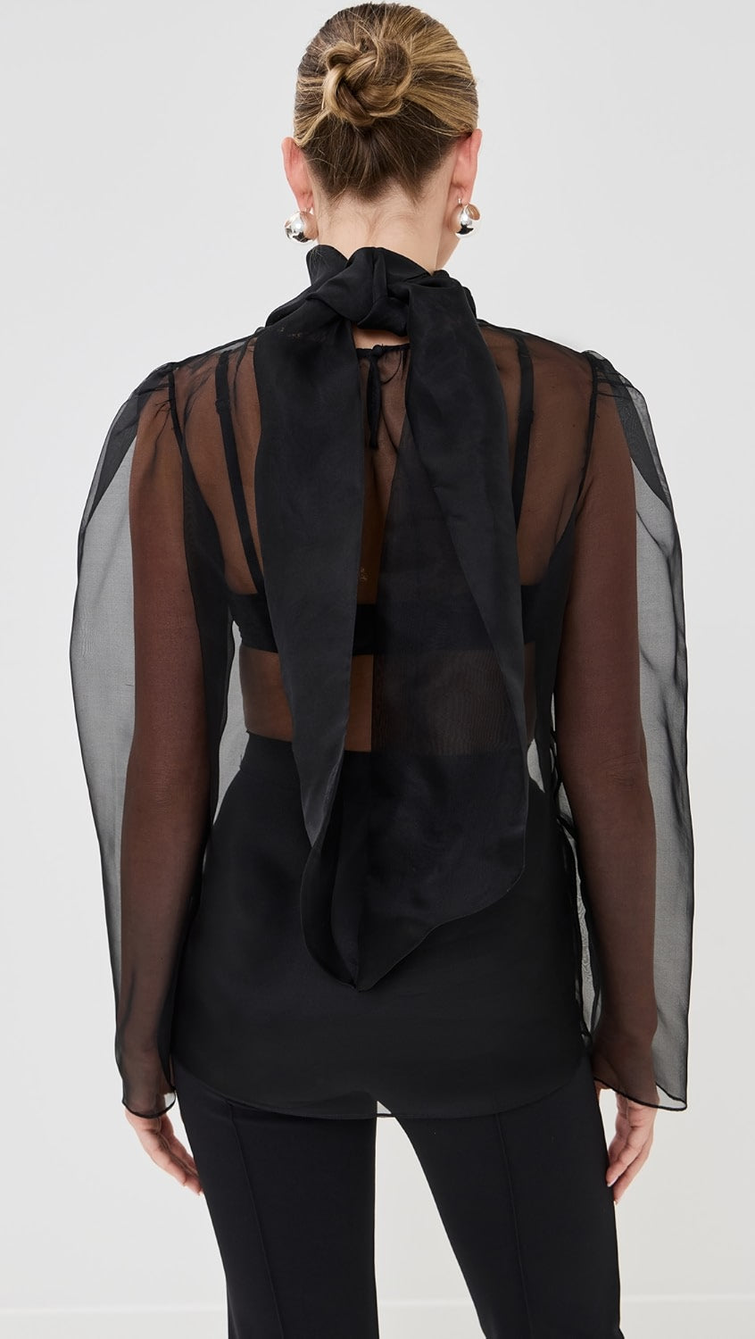 BLACK ORGANZA TOP