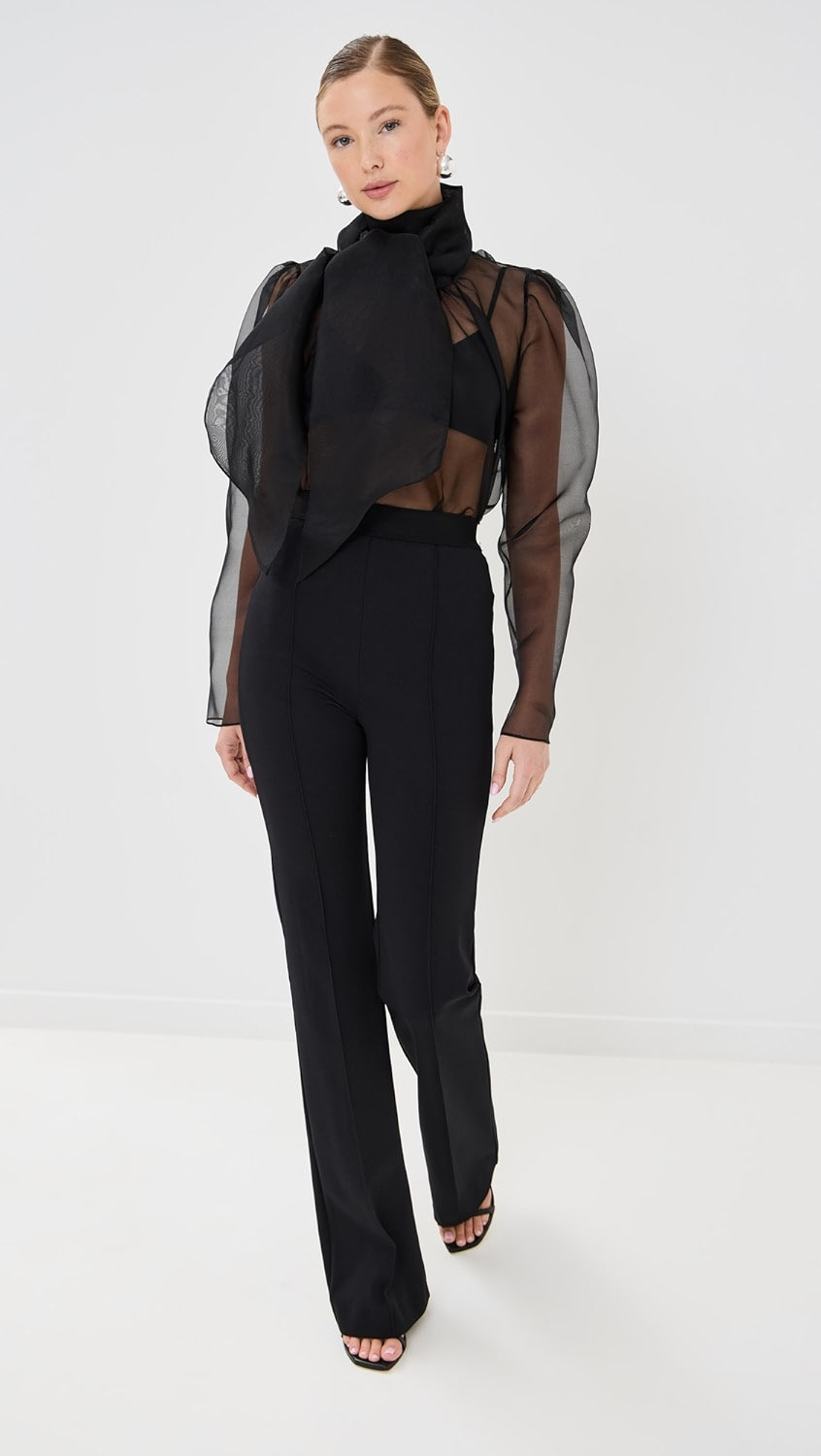 BLACK ORGANZA TOP