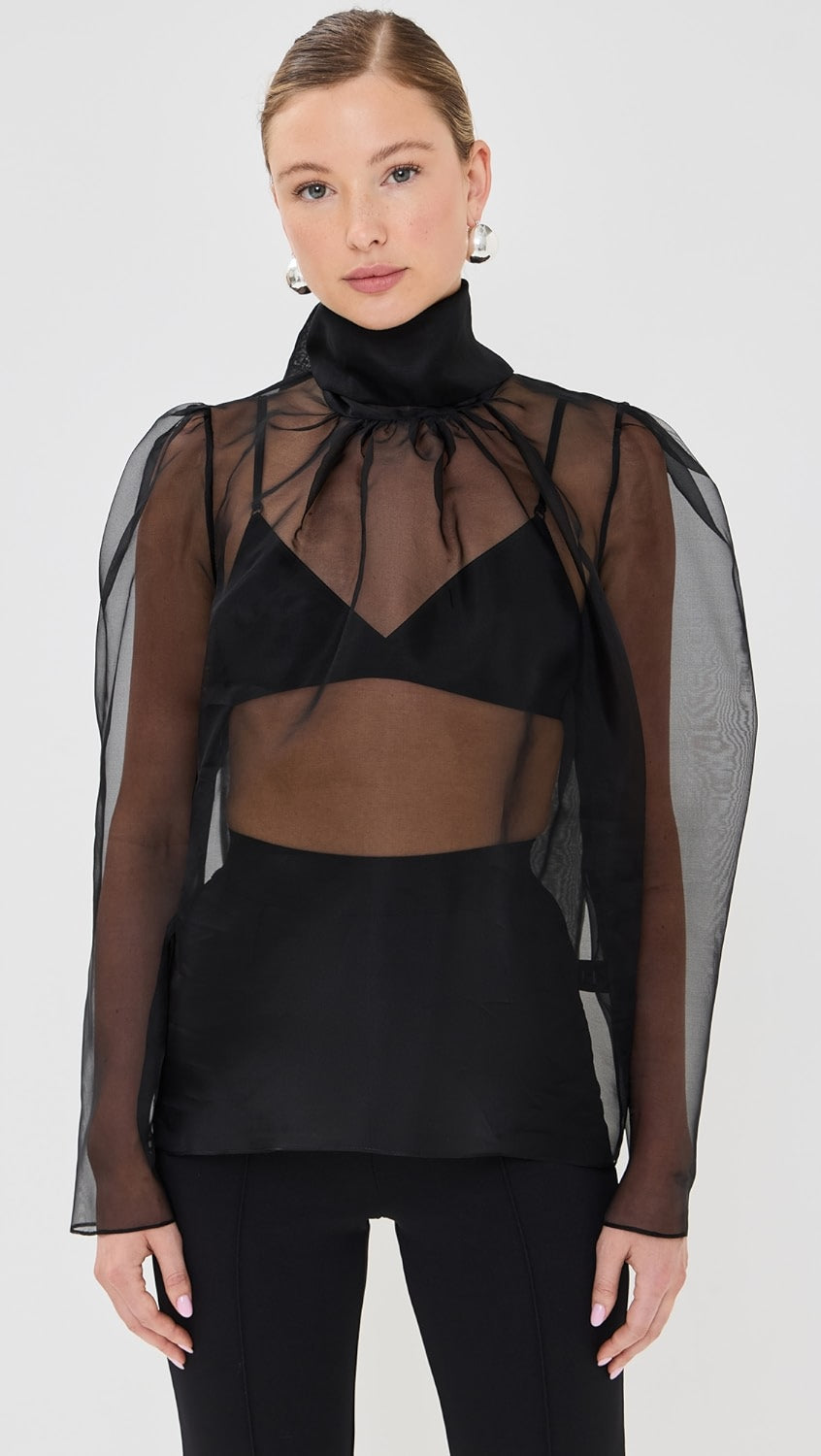 BLACK ORGANZA TOP