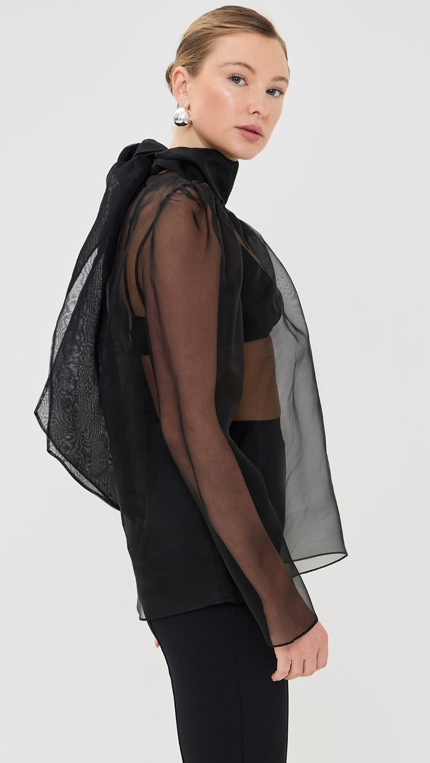BLACK ORGANZA TOP