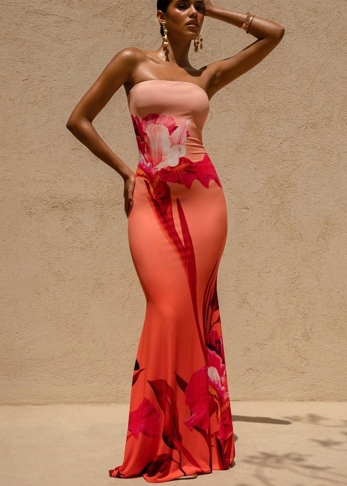 CORAL SUNSET DRESS
